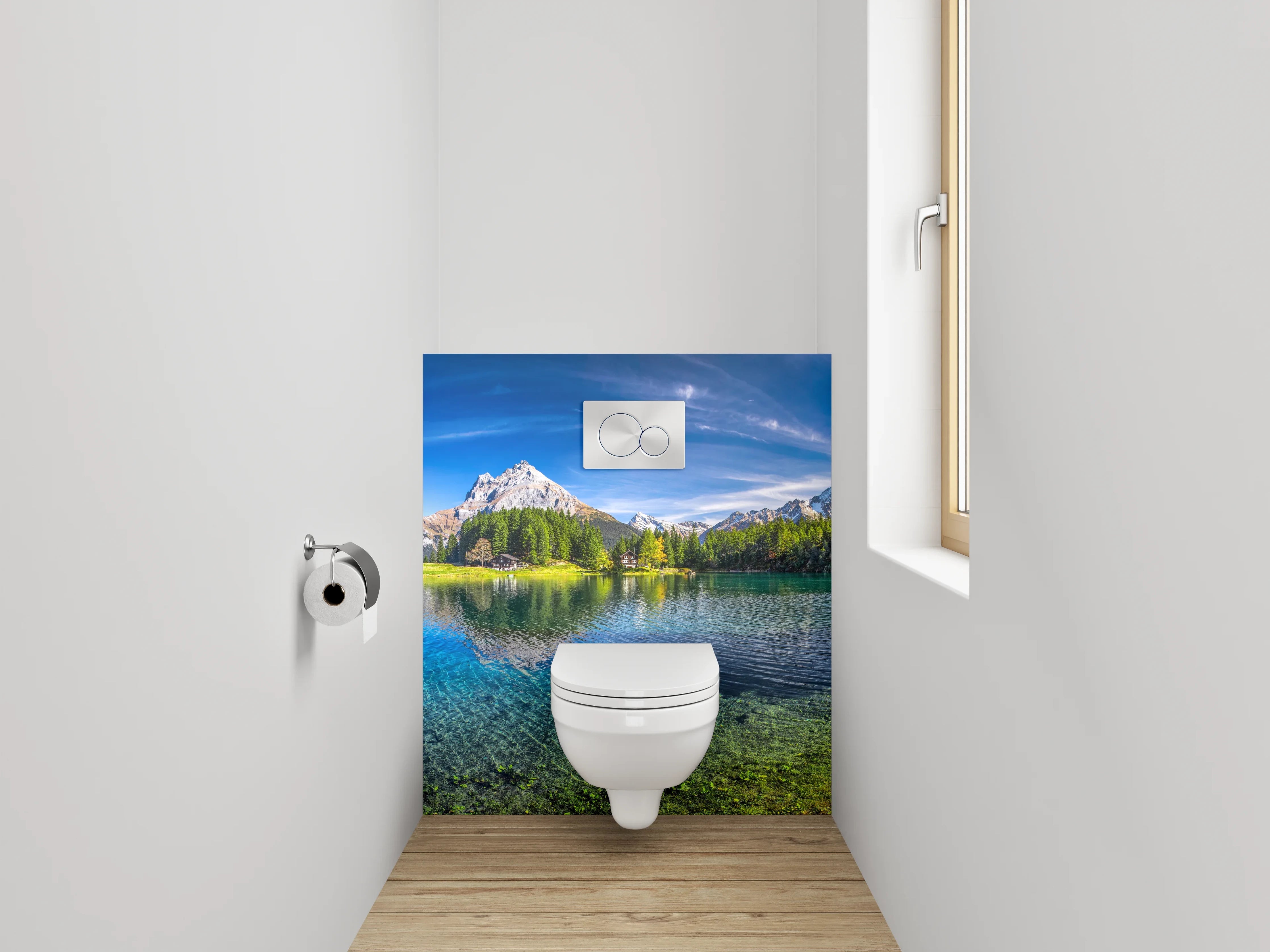 WC-Rückwand - Bergsee Panorama Alpen Landschaft