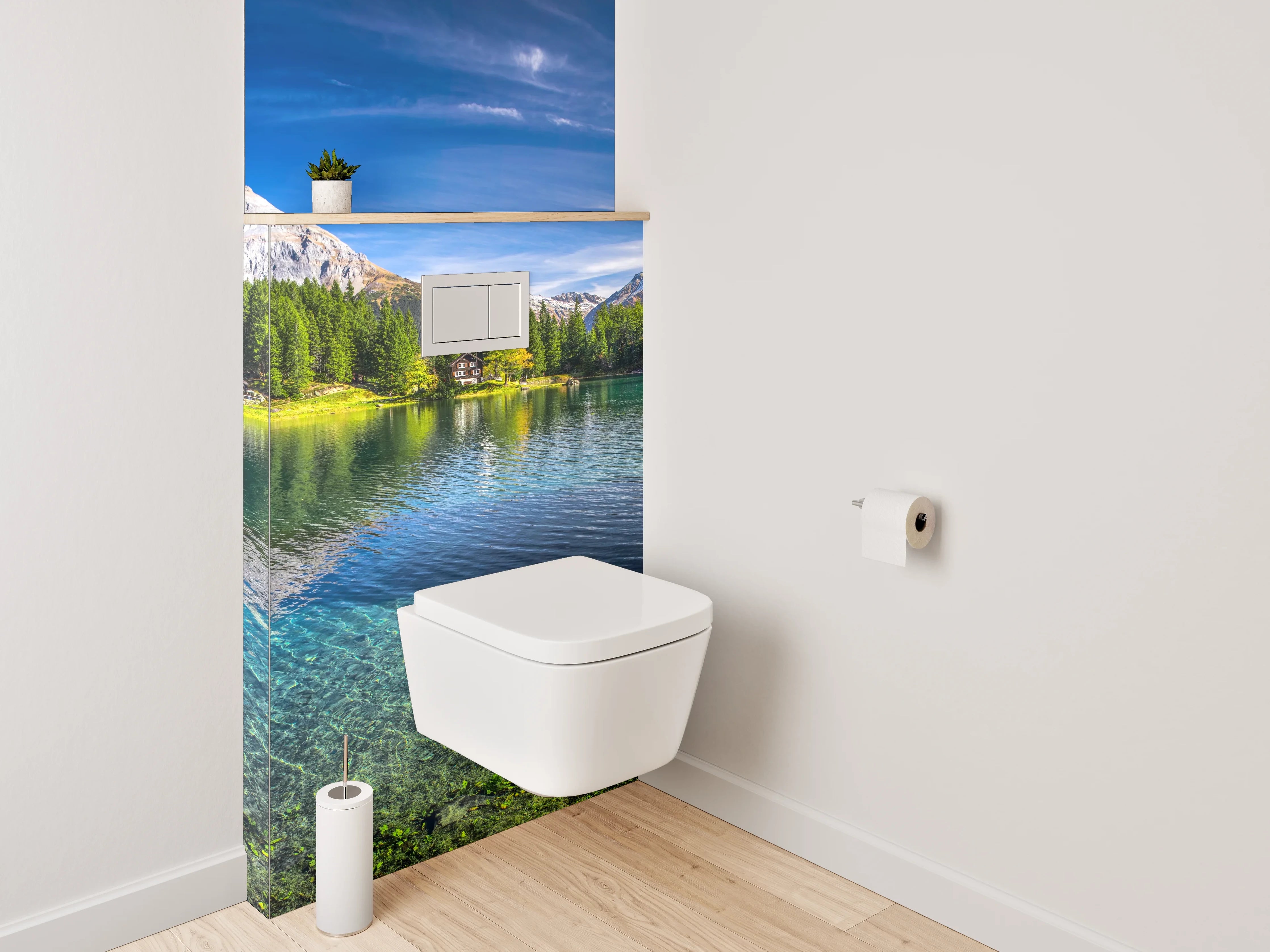 WC-Rückwand - Bergsee Panorama Alpen Landschaft