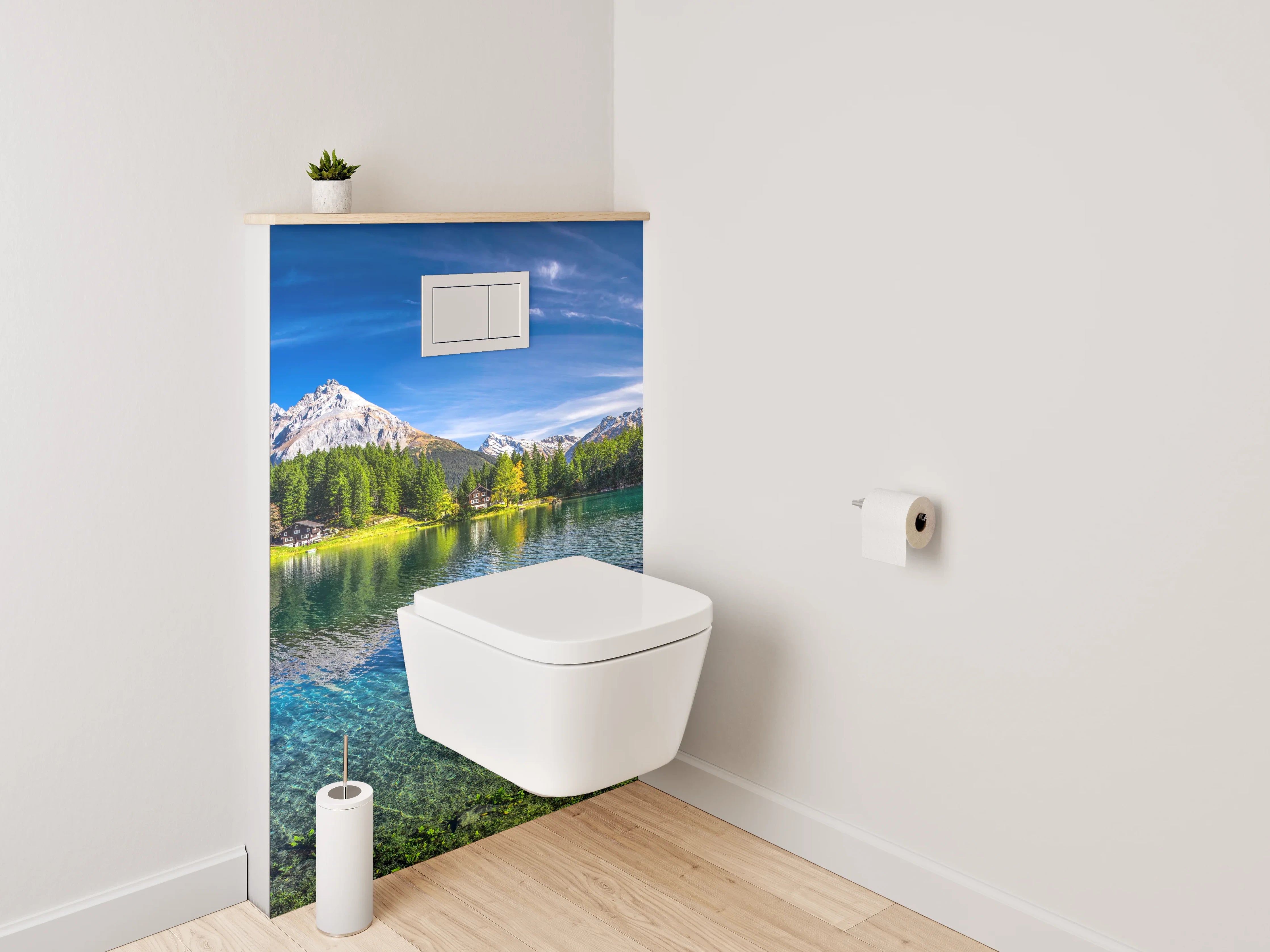 WC-Rückwand - Bergsee Panorama Alpen Landschaft
