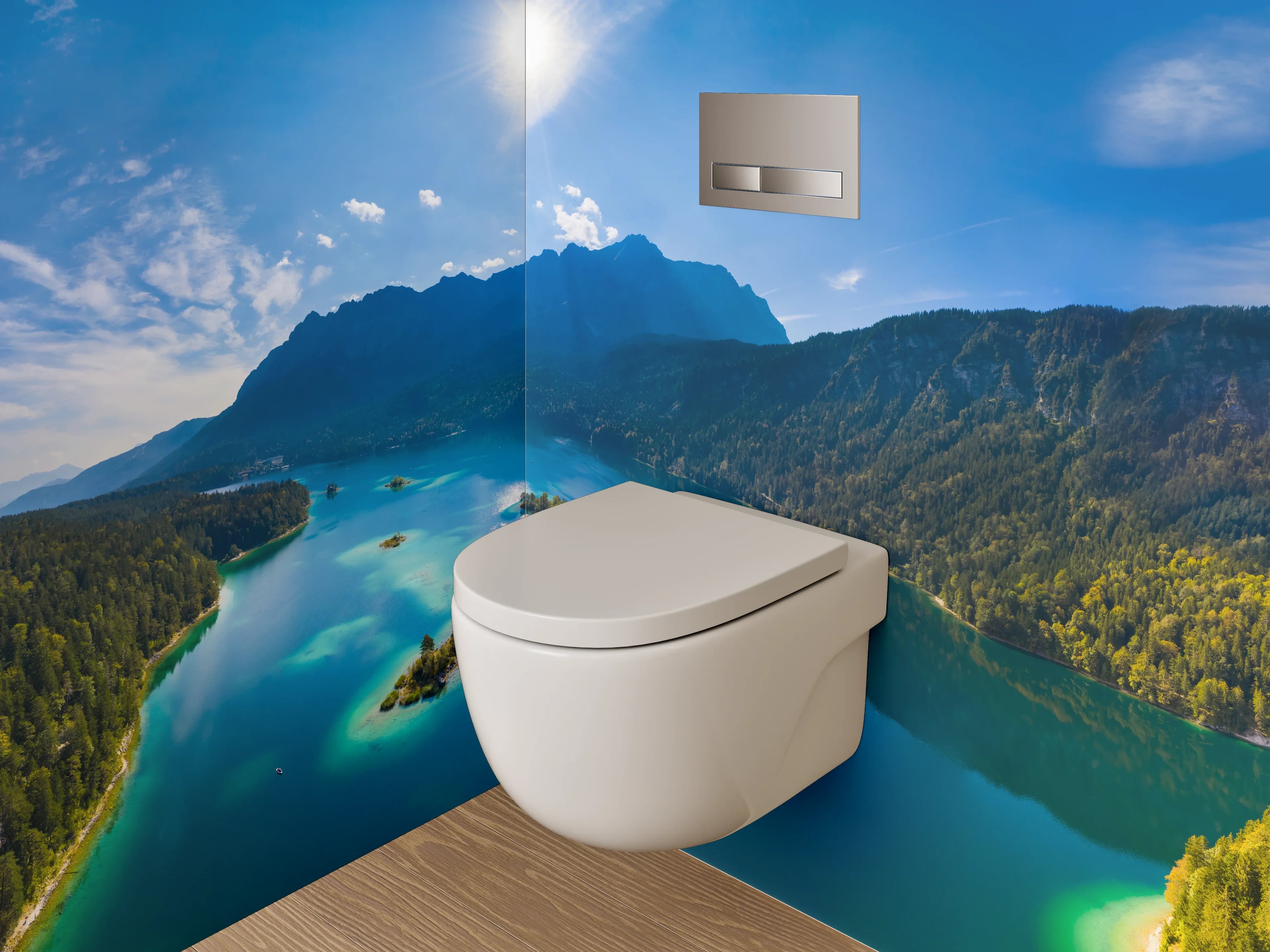 WC-Rückwand - Bergsee Panorama Naturfotografie