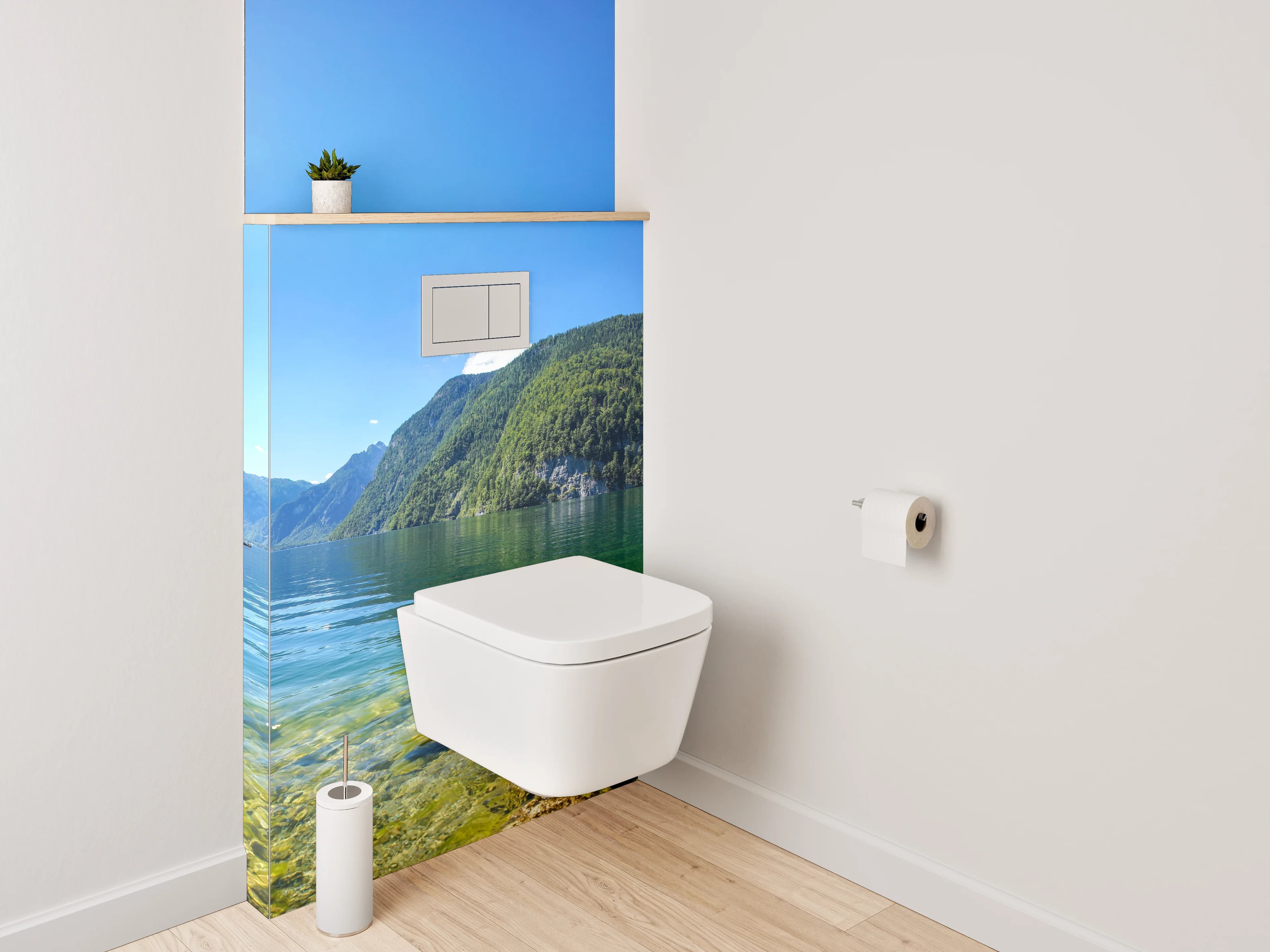WC-Rückwand - Bergsee Panorama mit kristallklarem Wasser