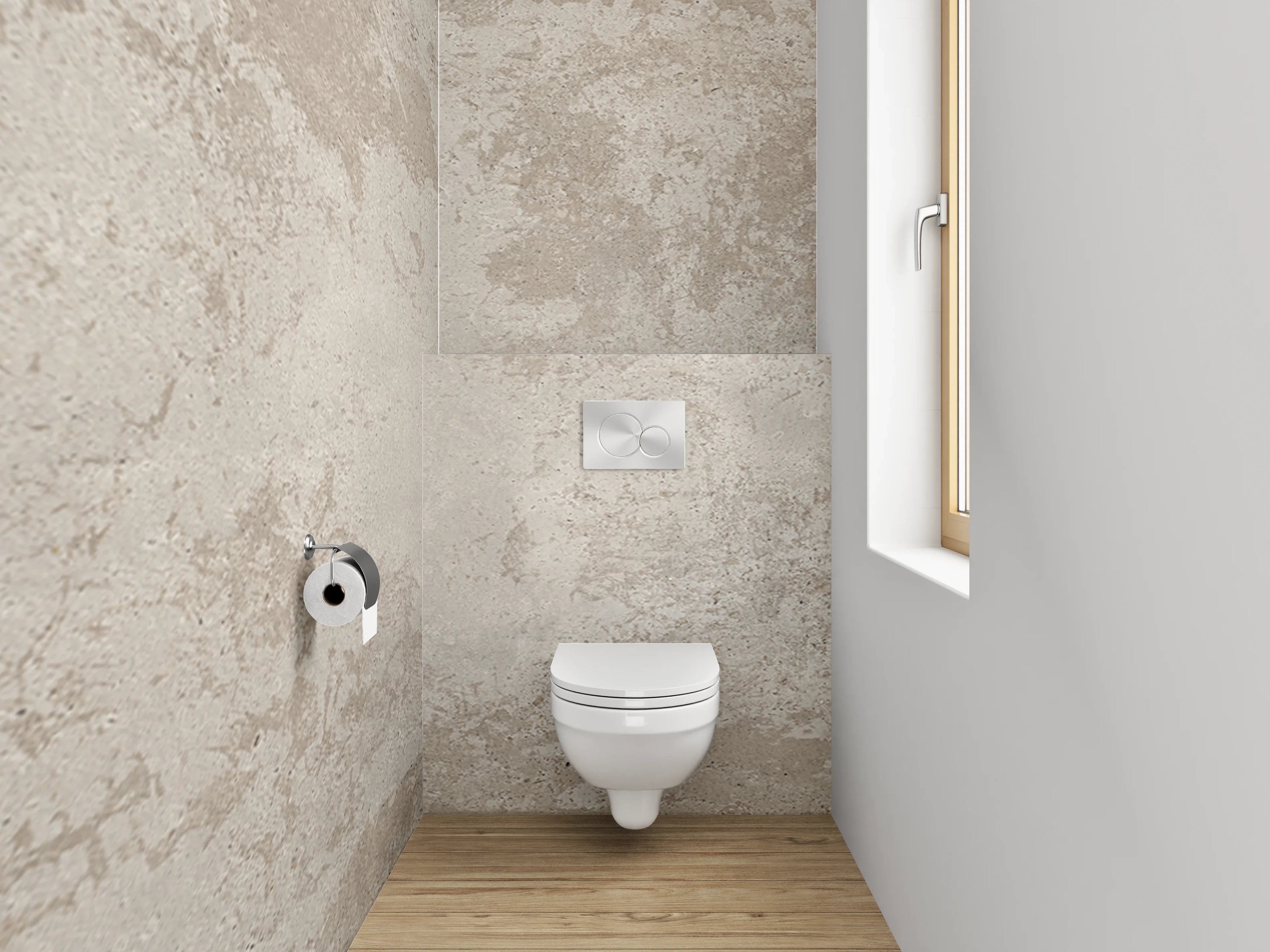WC-Rückwand - Beton-Optik Fliese Beige-Grau