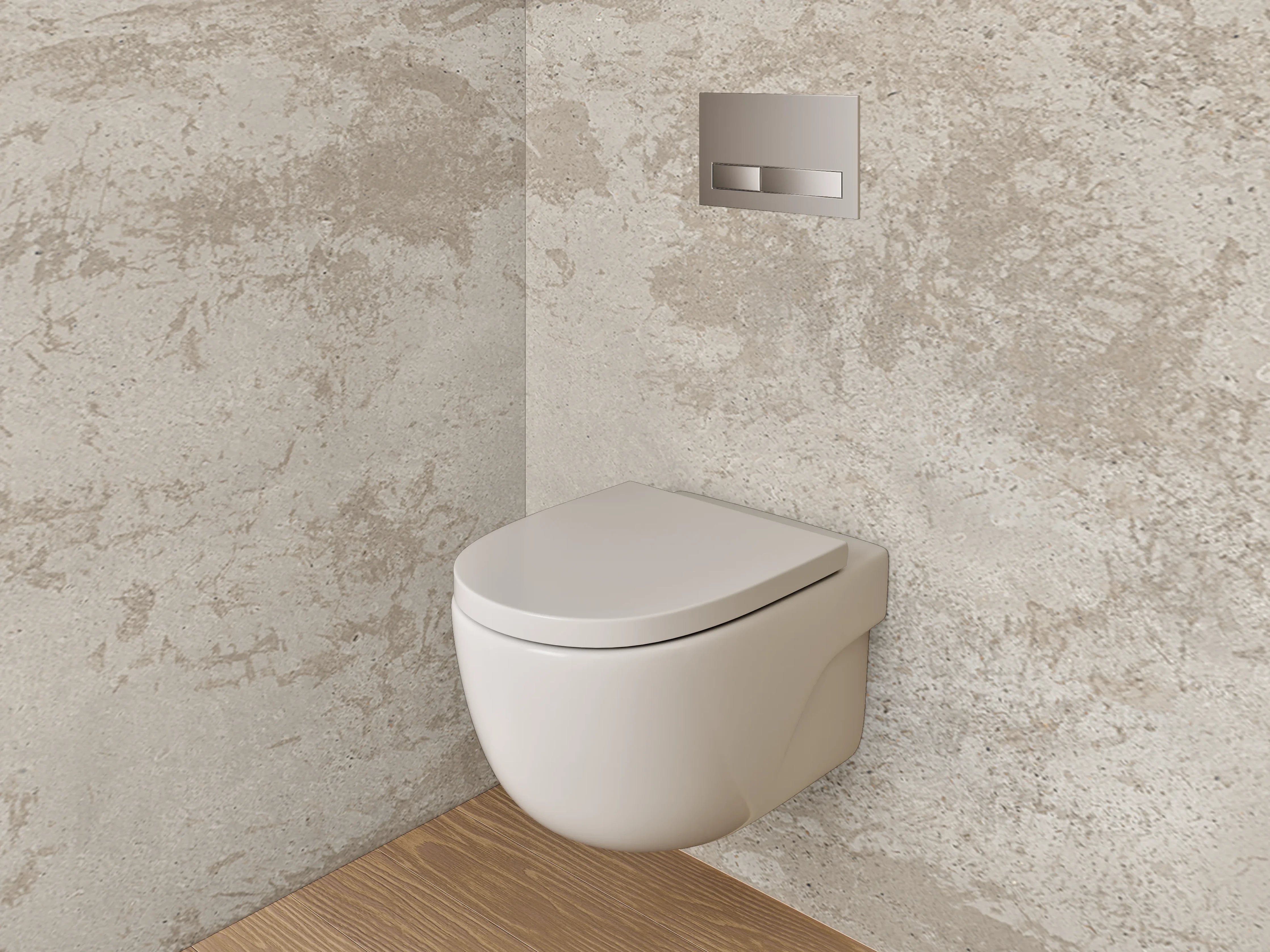 WC-Rückwand - Beton-Optik Fliese Beige-Grau