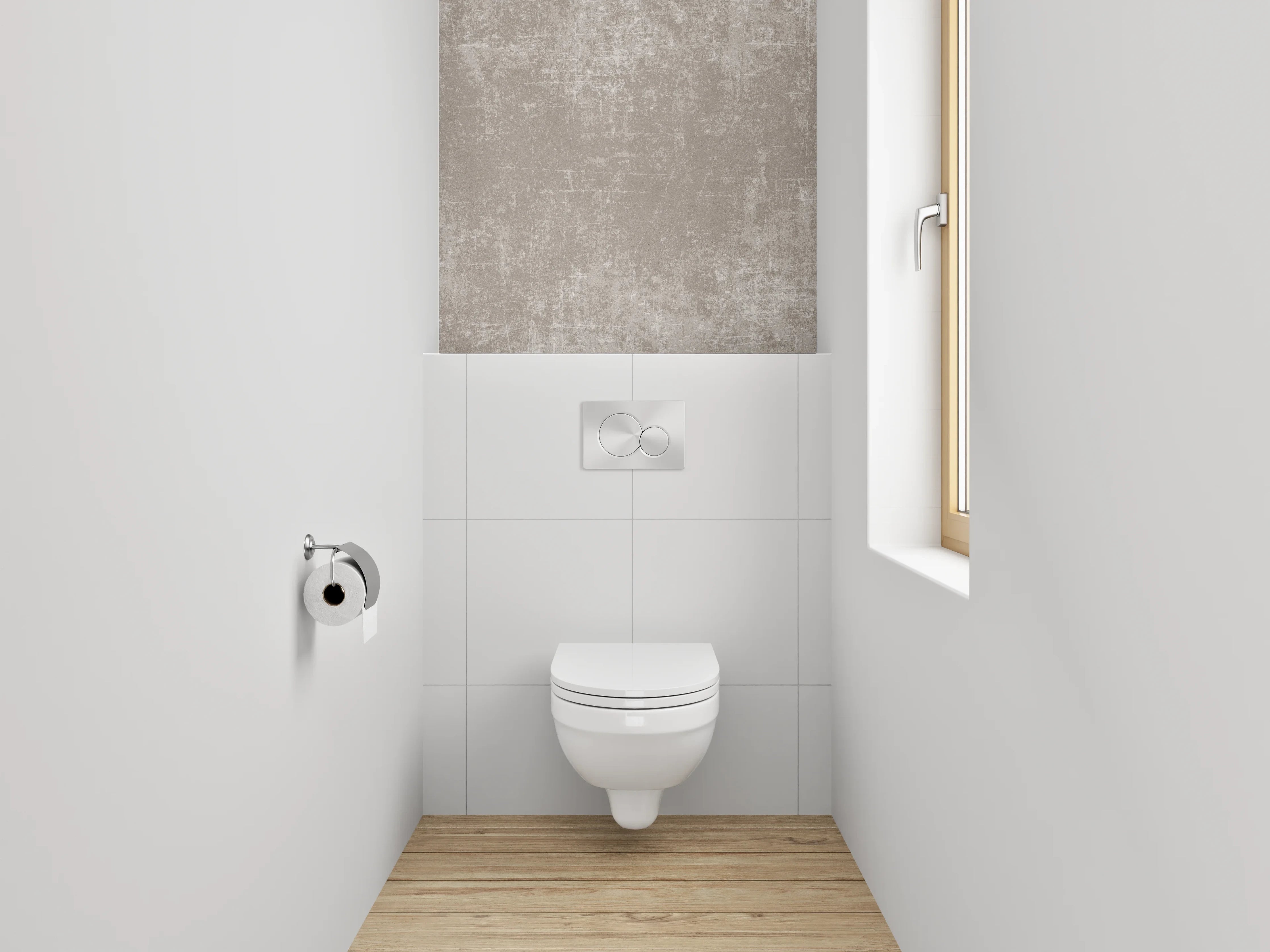 WC-Rückwand - Beton Optik Grau Beige Wandpaneel