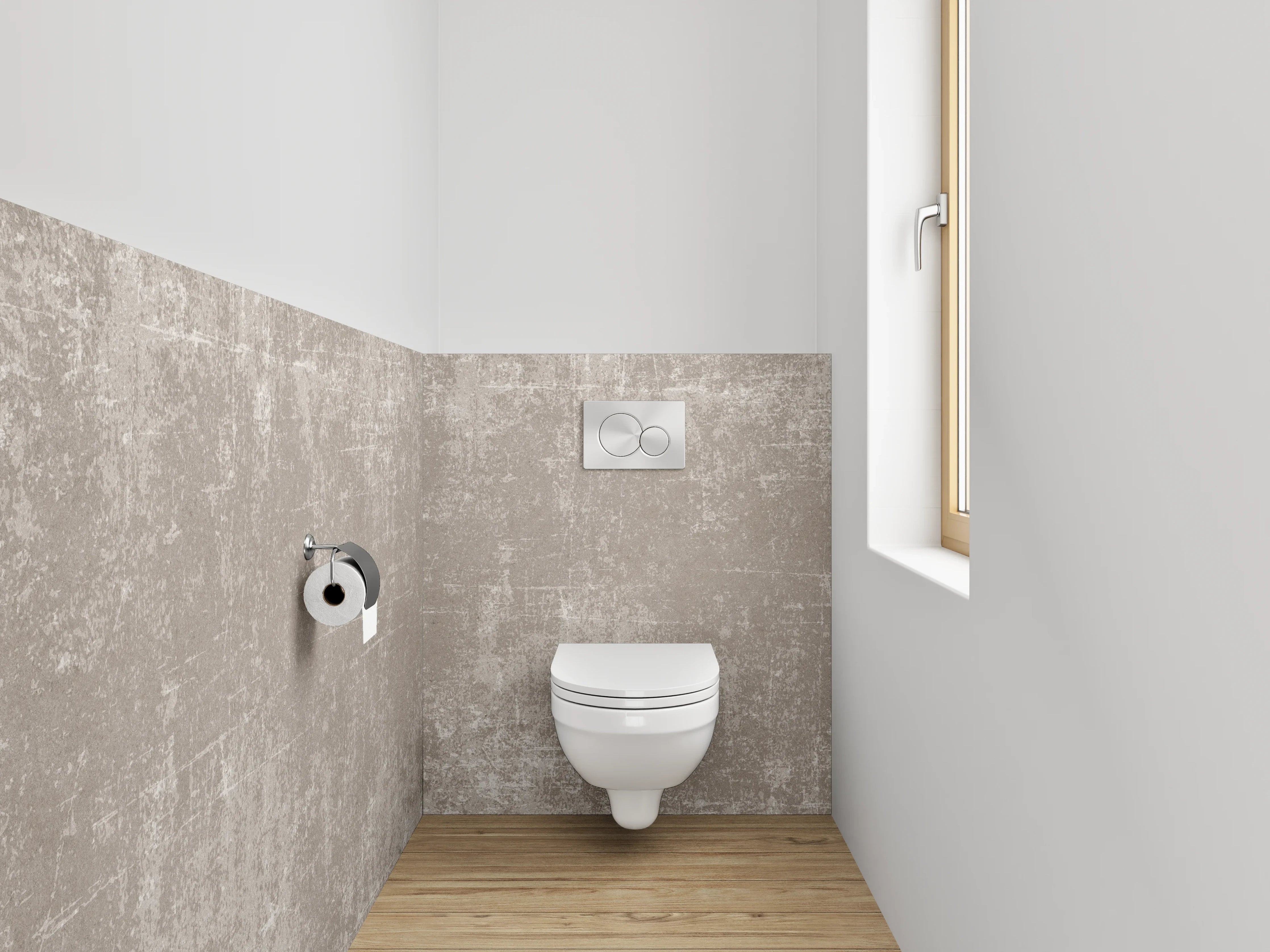 WC-Rückwand - Beton Optik Grau Beige Wandpaneel