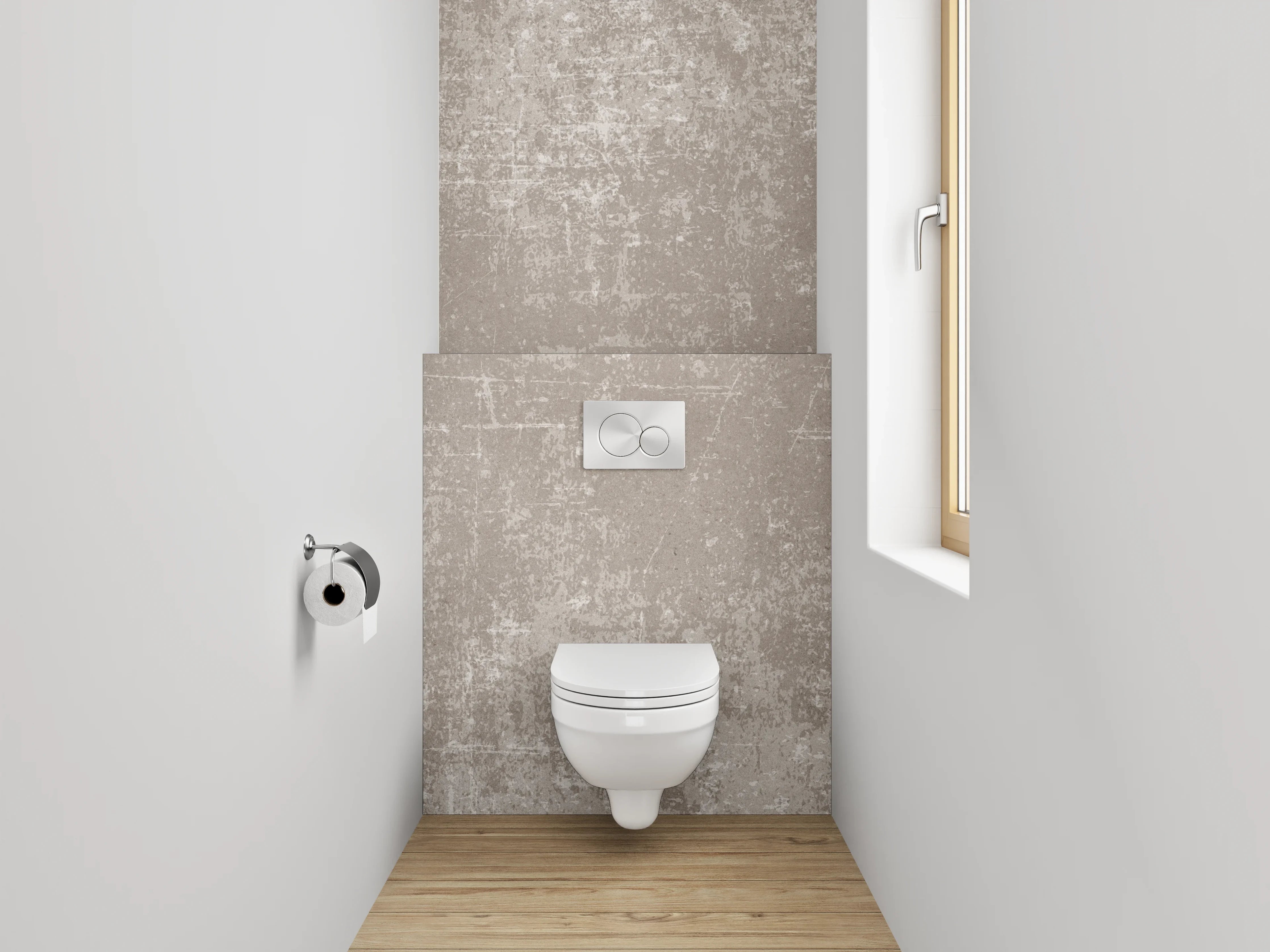 WC-Rückwand - Beton Optik Grau Beige Wandpaneel