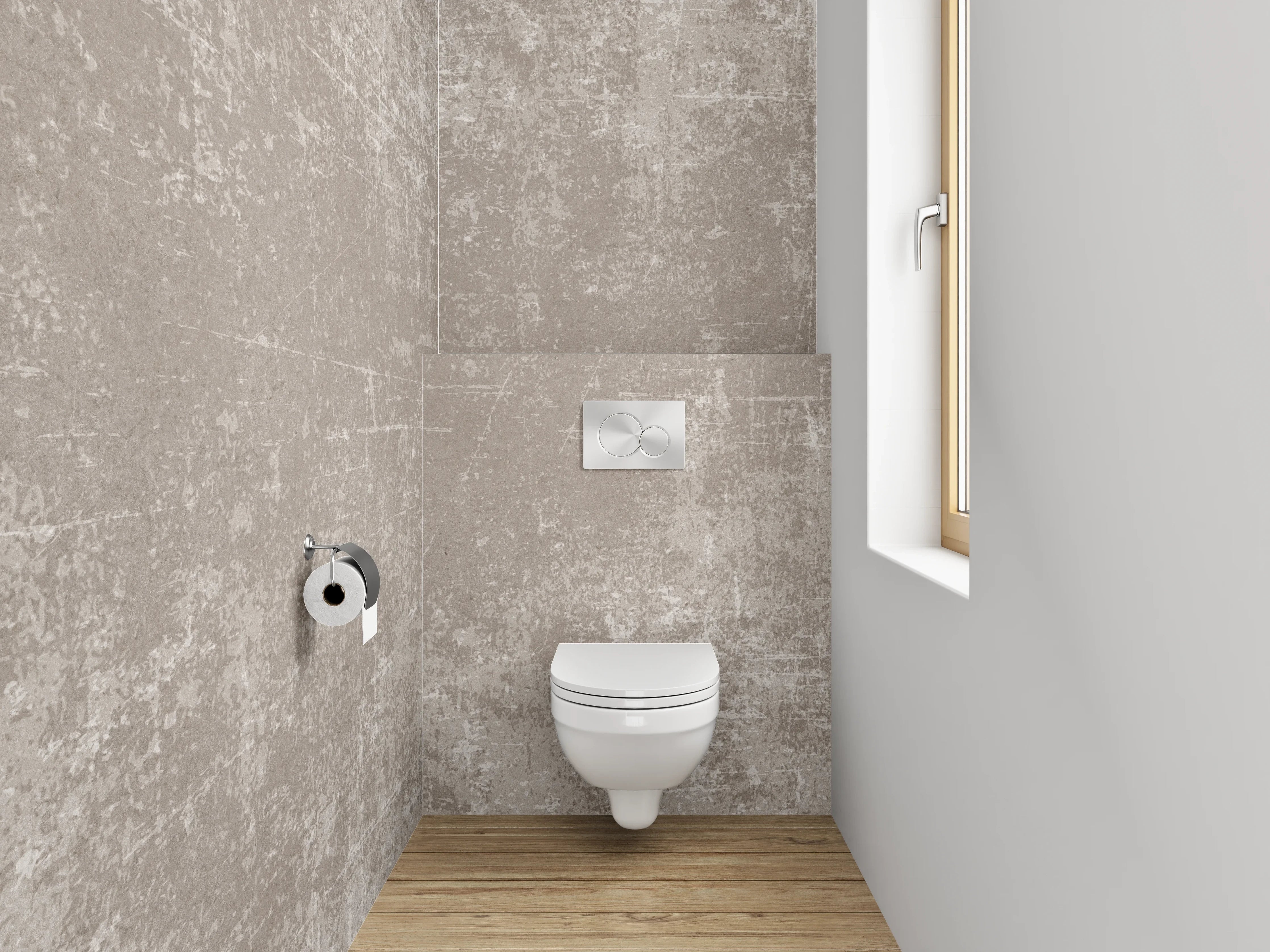 WC-Rückwand - Beton Optik Grau Beige Wandpaneel