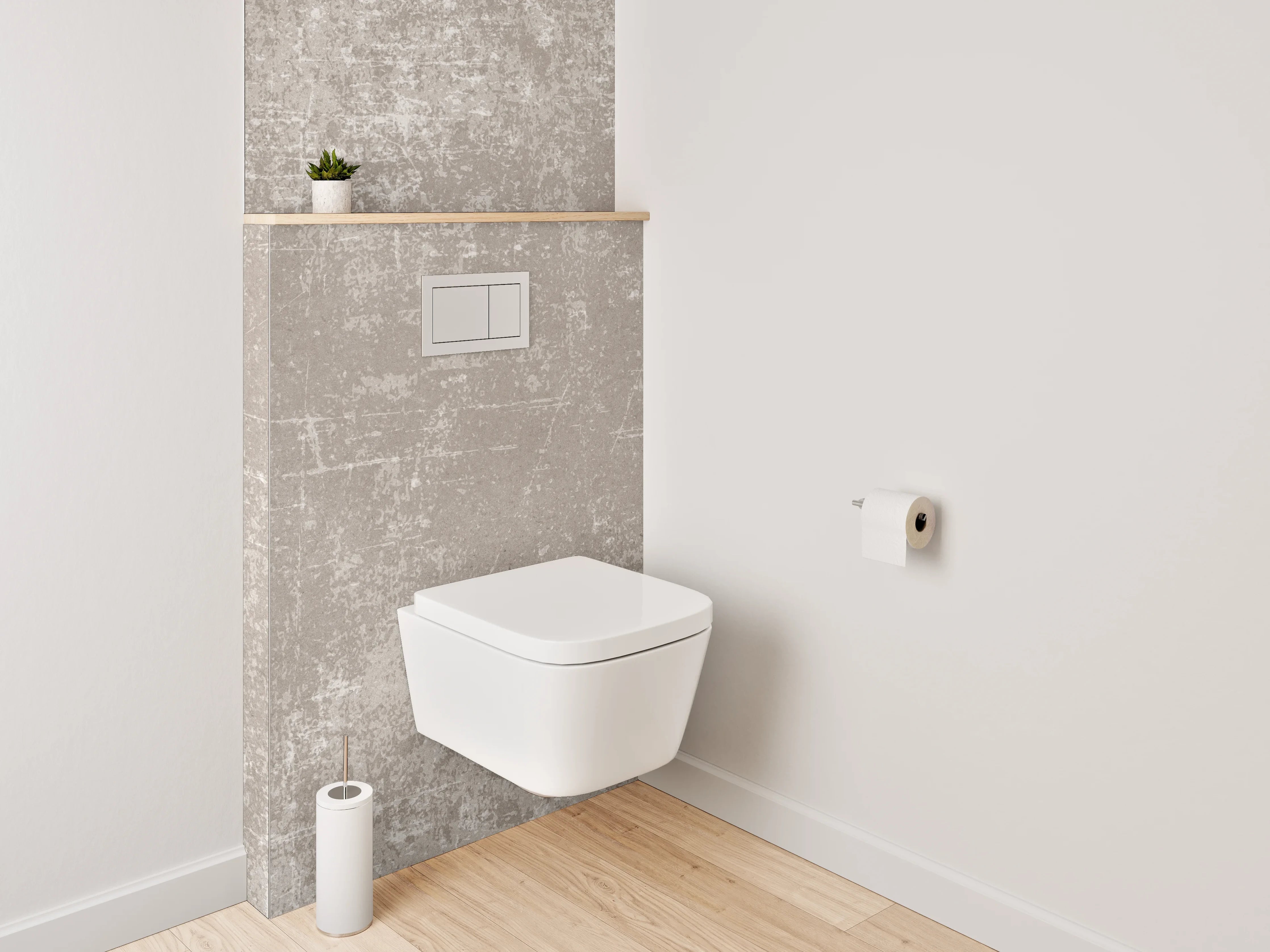 WC-Rückwand - Beton Optik Grau Beige Wandpaneel