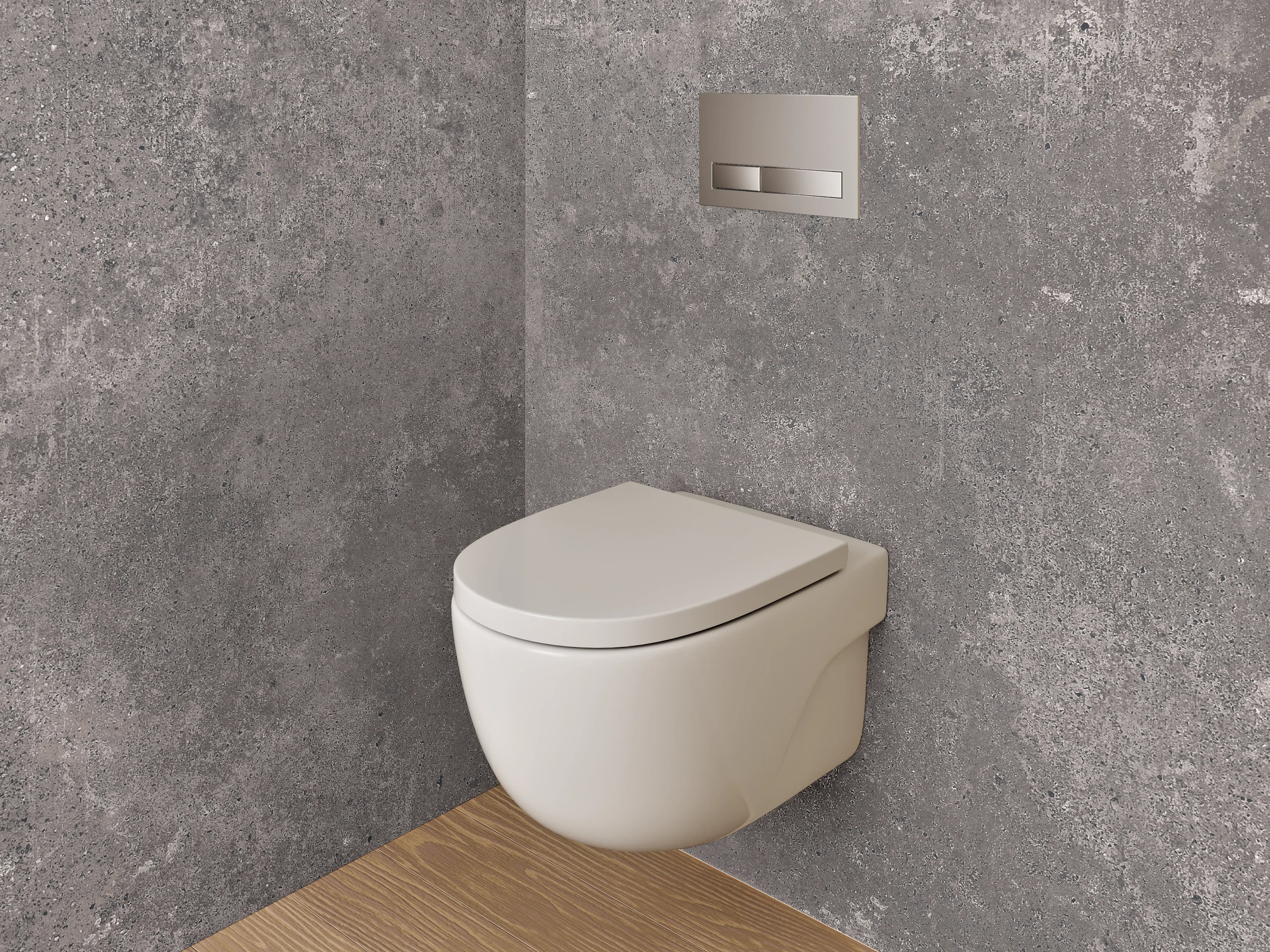 WC-Rückwand - Beton-Optik Grau Fliese Dekor