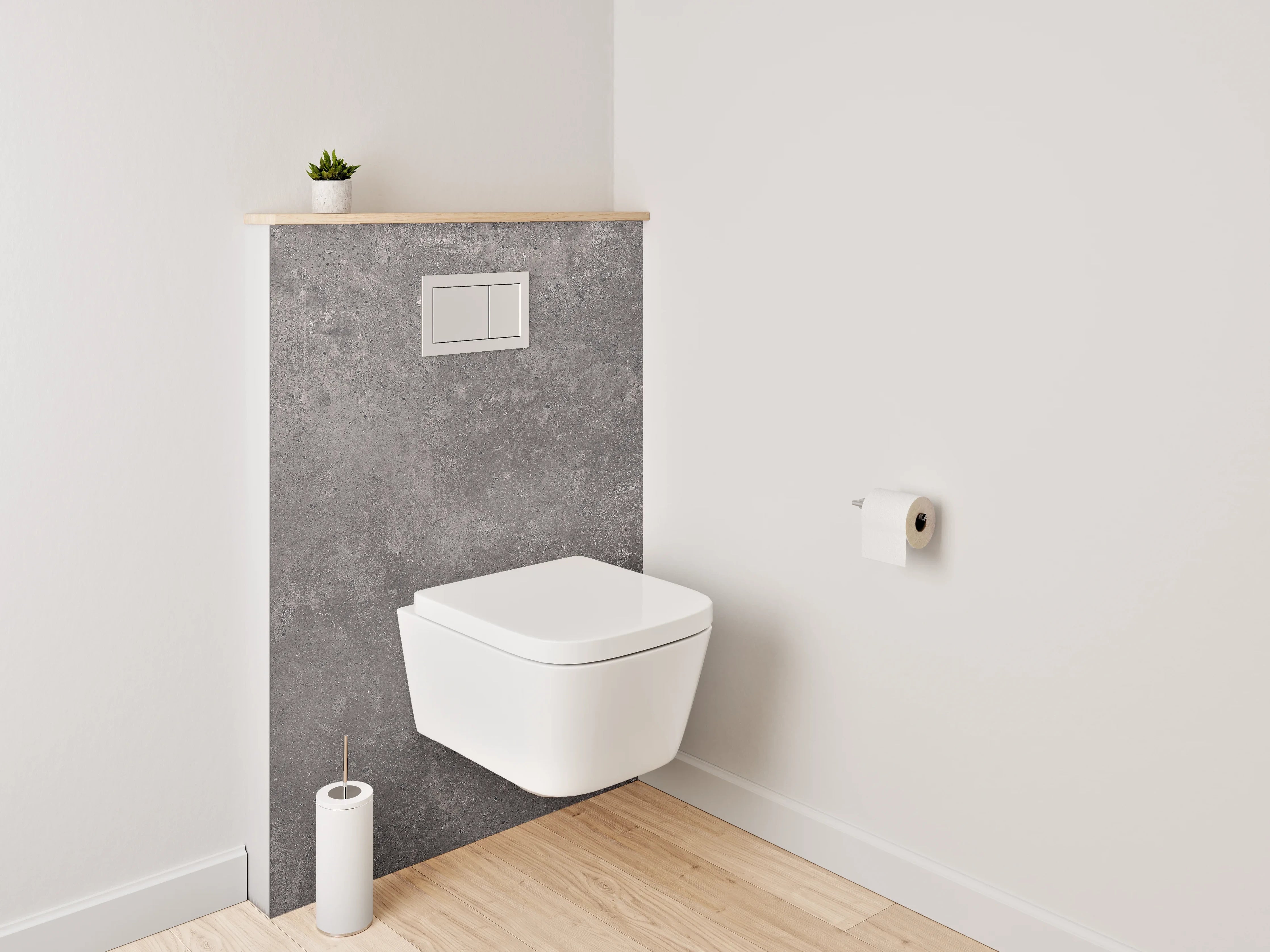 WC-Rückwand - Beton-Optik Grau Fliese Dekor