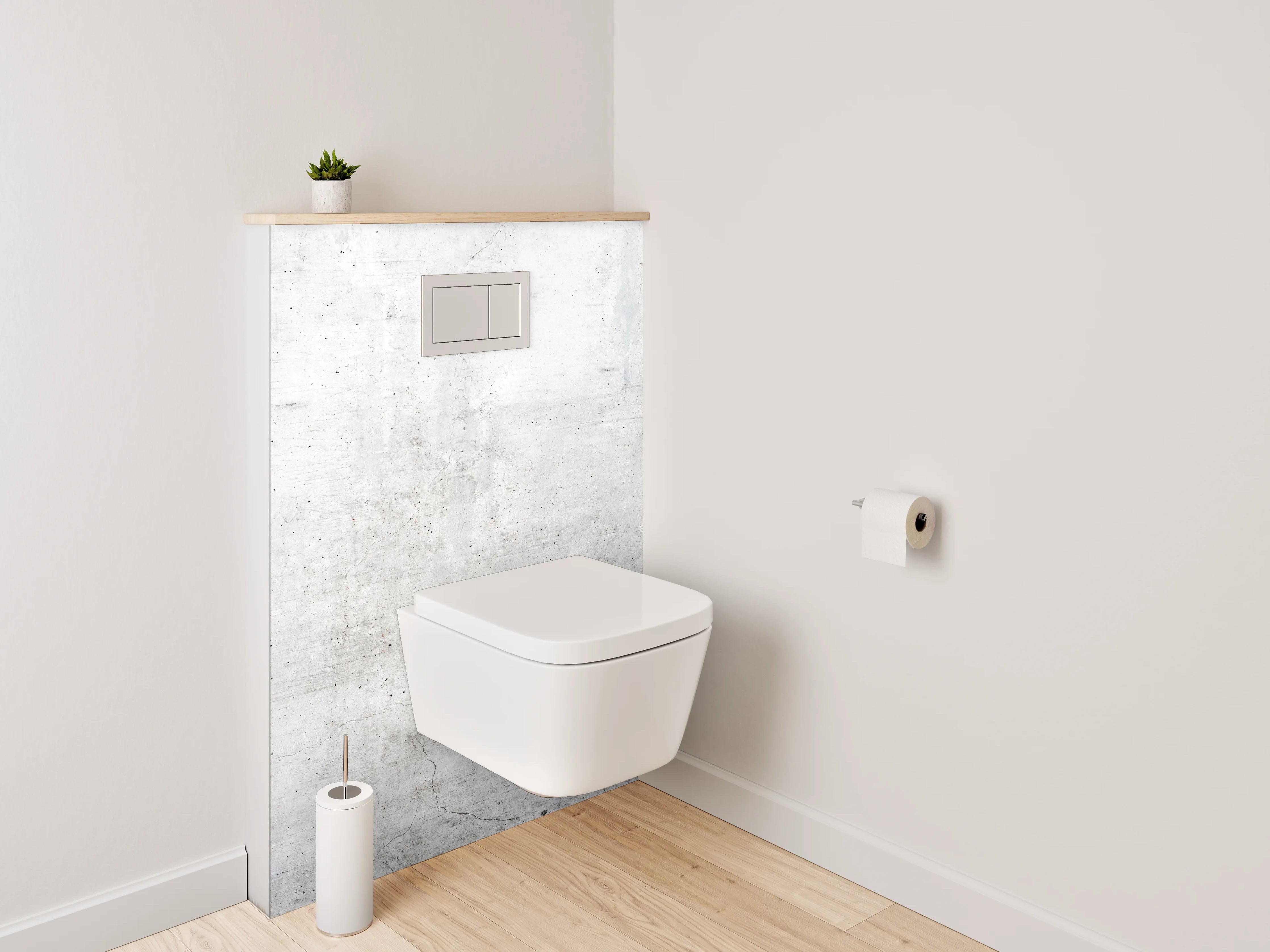 WC-Rückwand - Beton Optik Weiß Grau Modern