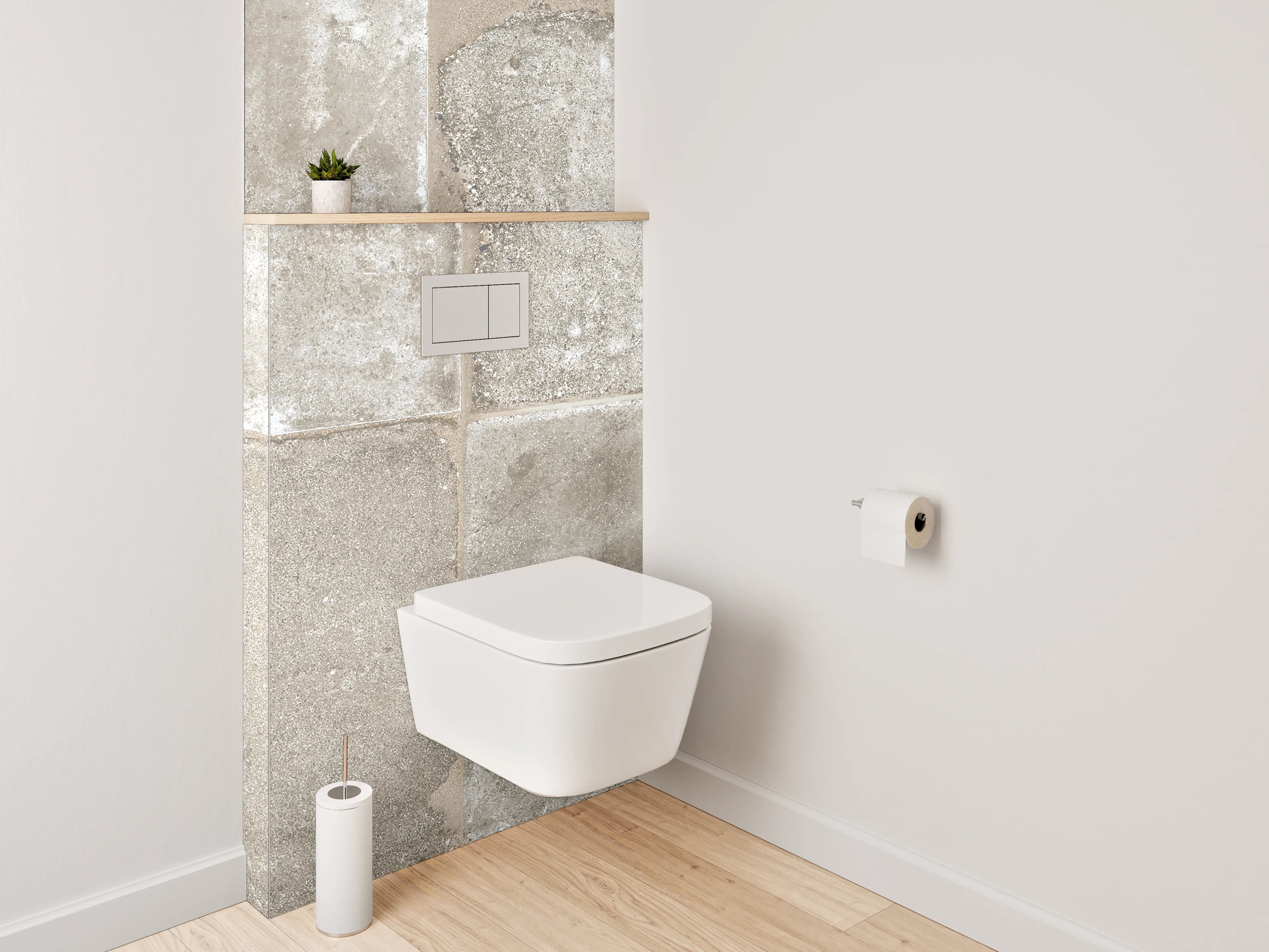 WC-Rückwand - Beton Vintage Fliesenoptik Grau Beige