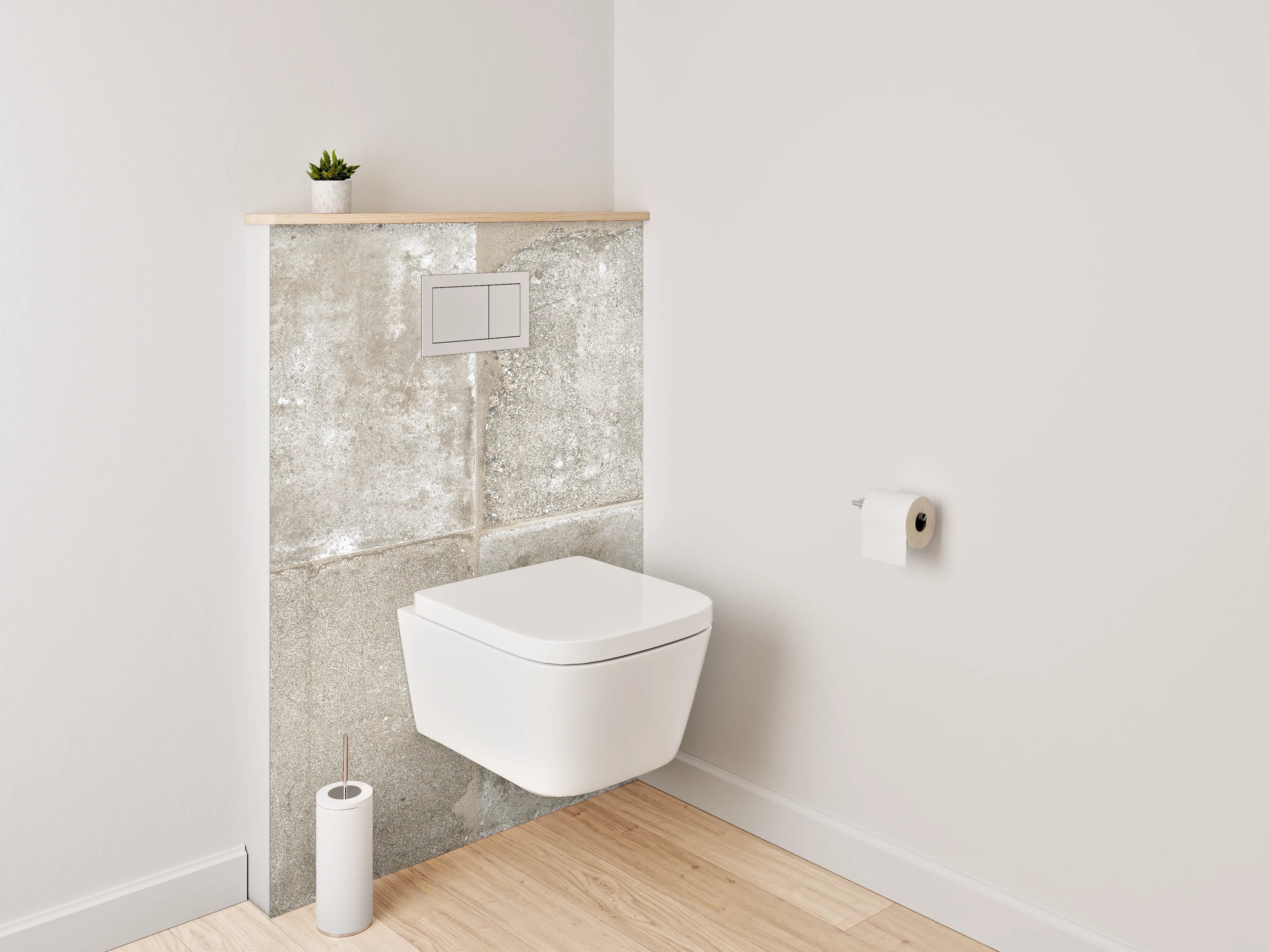 WC-Rückwand - Beton Vintage Fliesenoptik Grau Beige
