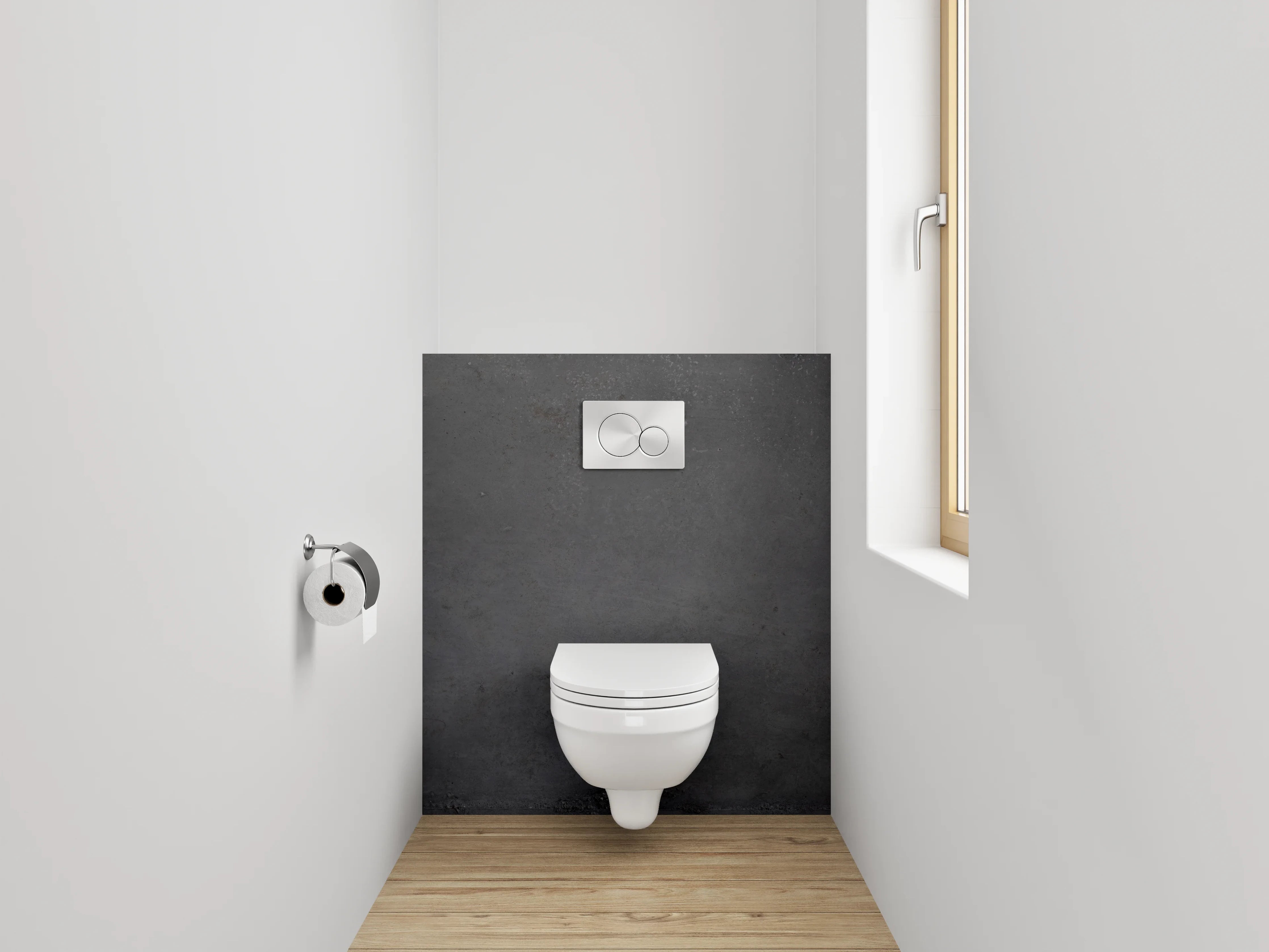 WC-Rückwand - Betonoptik Anthrazit Fliesenlook