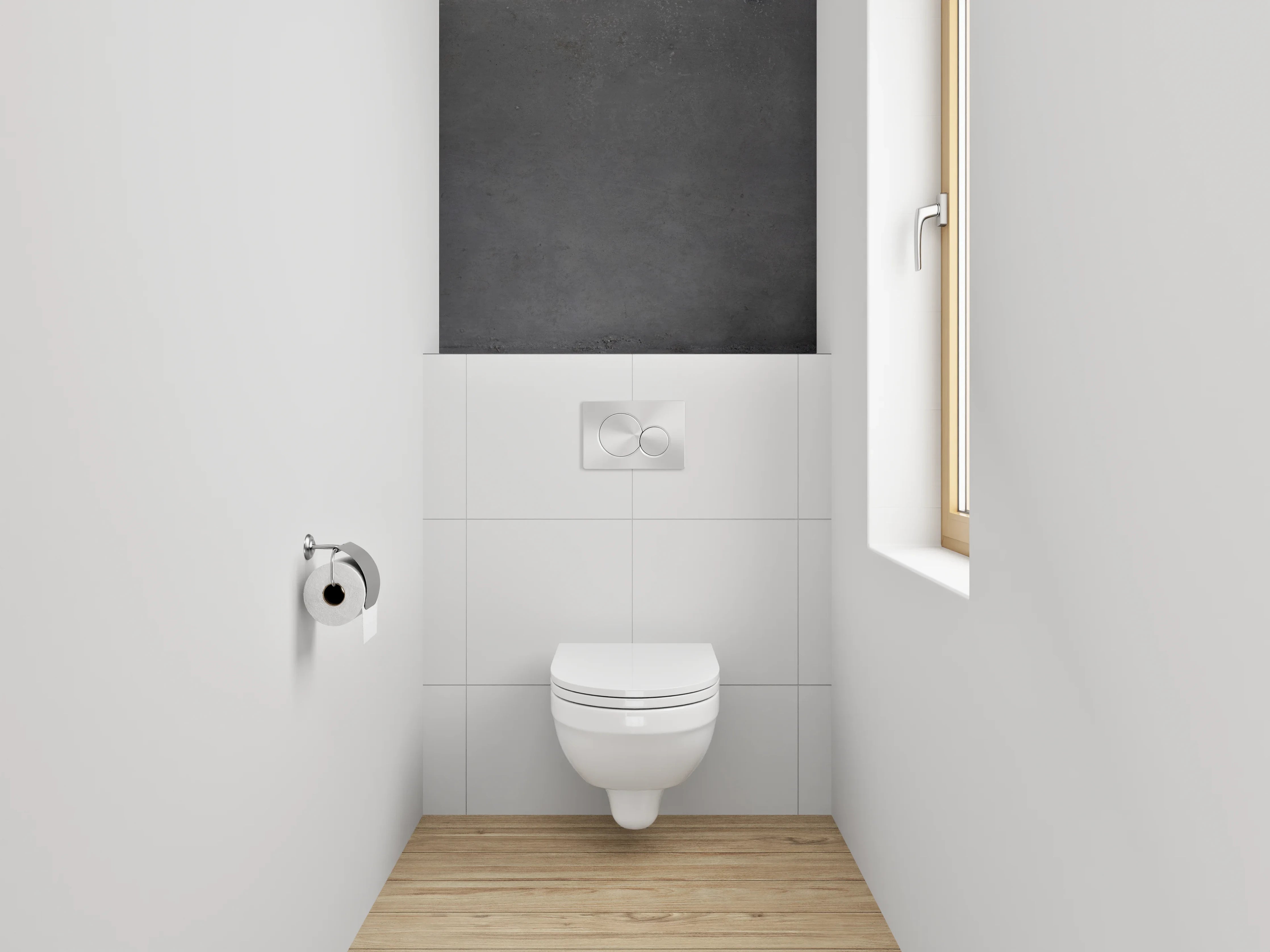 WC-Rückwand - Betonoptik Anthrazit Fliesenlook