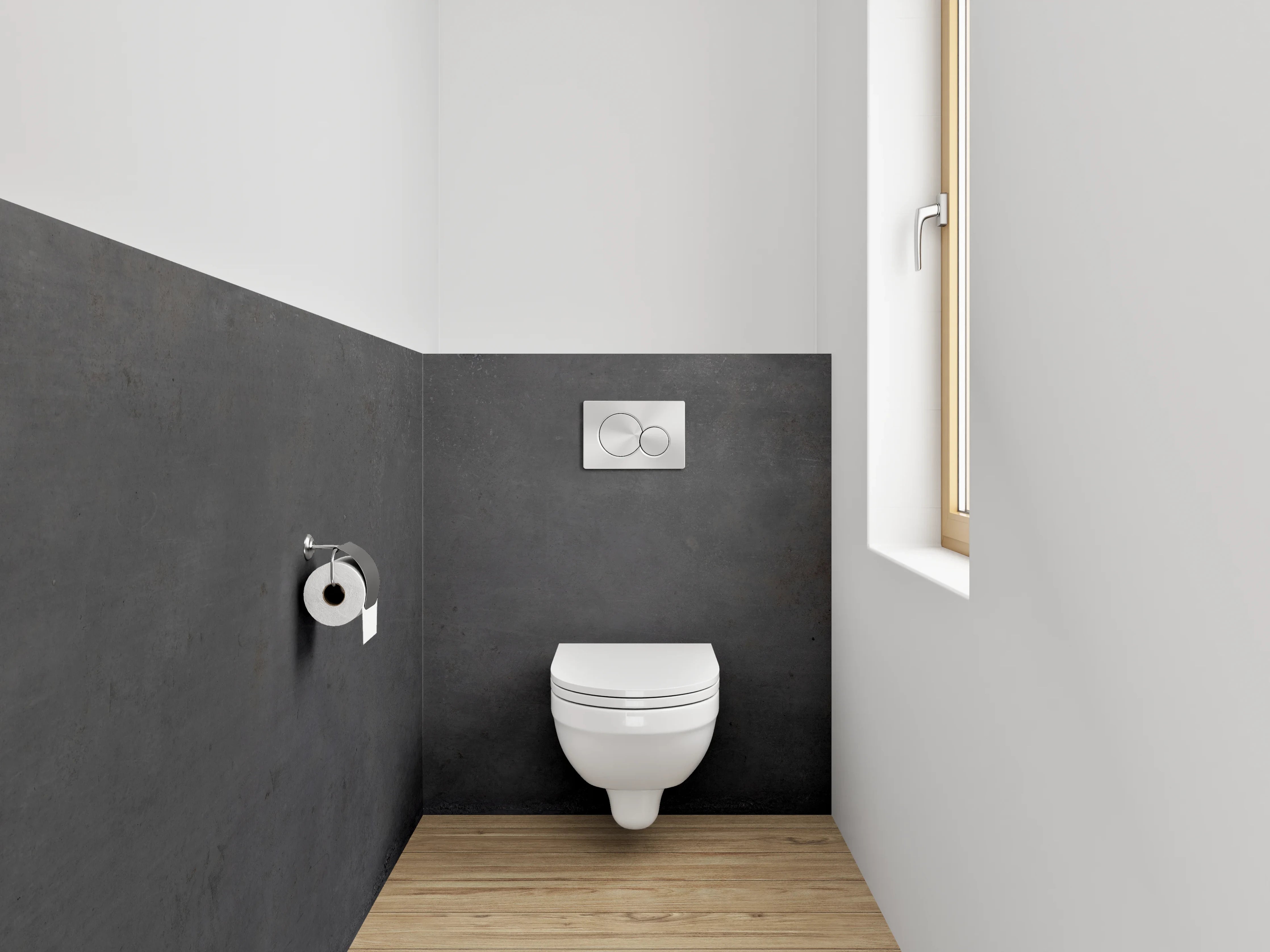 WC-Rückwand - Betonoptik Anthrazit Fliesenlook