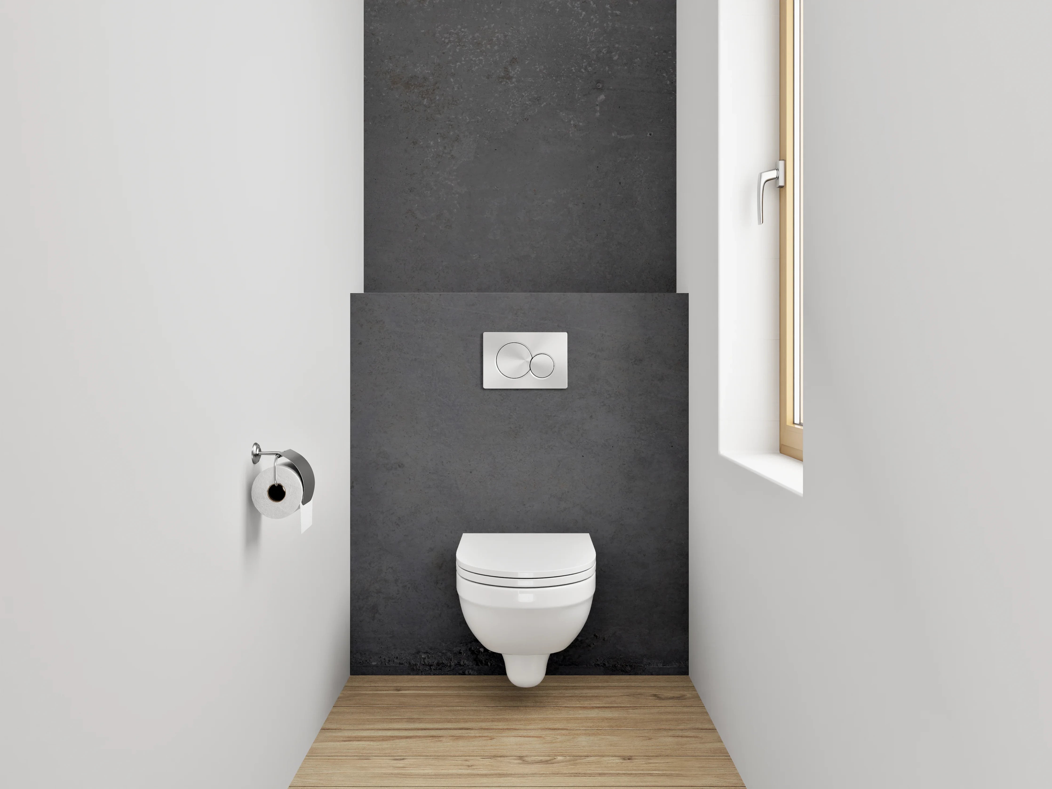 WC-Rückwand - Betonoptik Anthrazit Fliesenlook