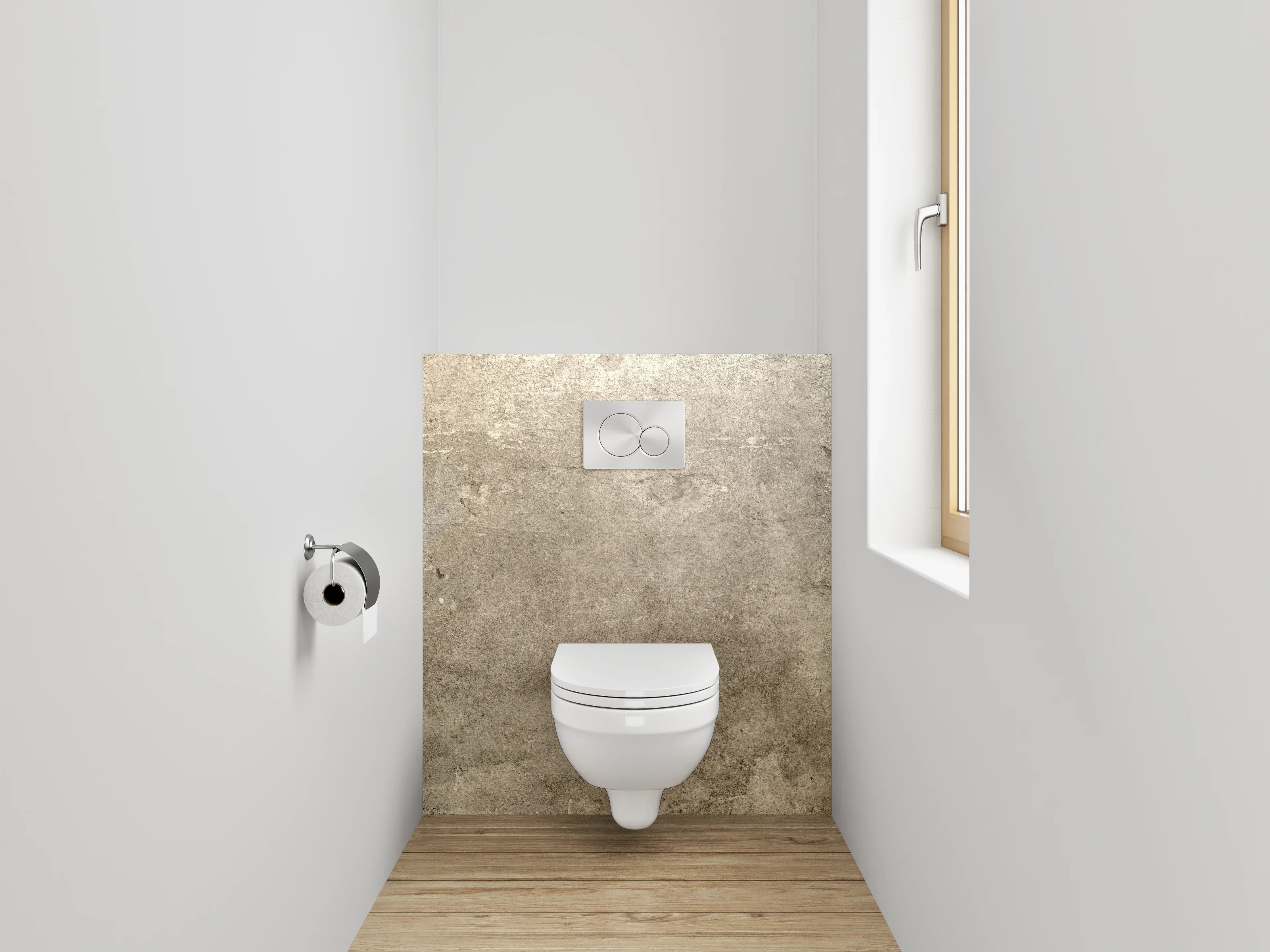 WC-Rückwand - Betonoptik Beige Grau Wanddekor