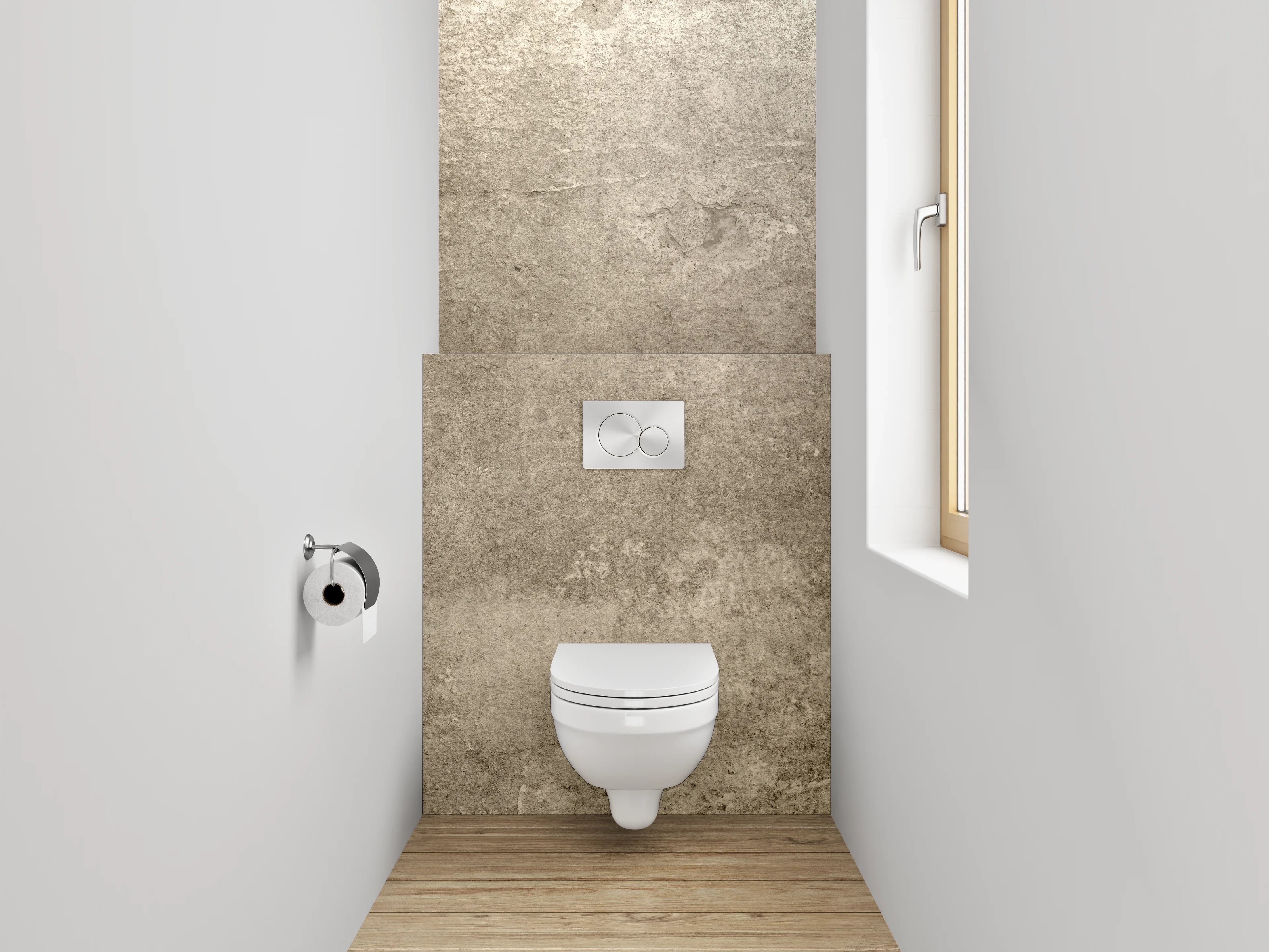 WC-Rückwand - Betonoptik Beige Grau Wanddekor