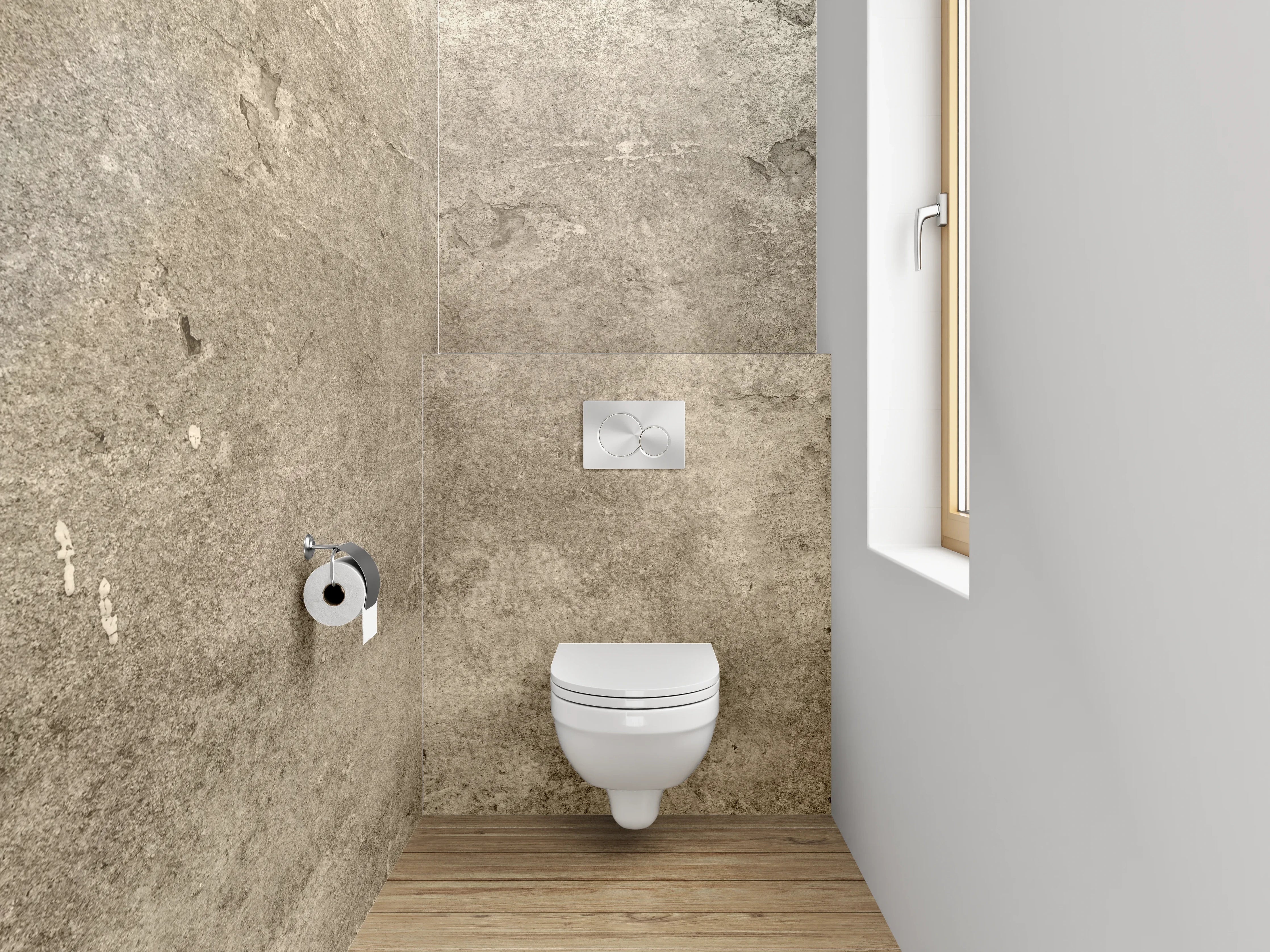 WC-Rückwand - Betonoptik Beige Grau Wanddekor