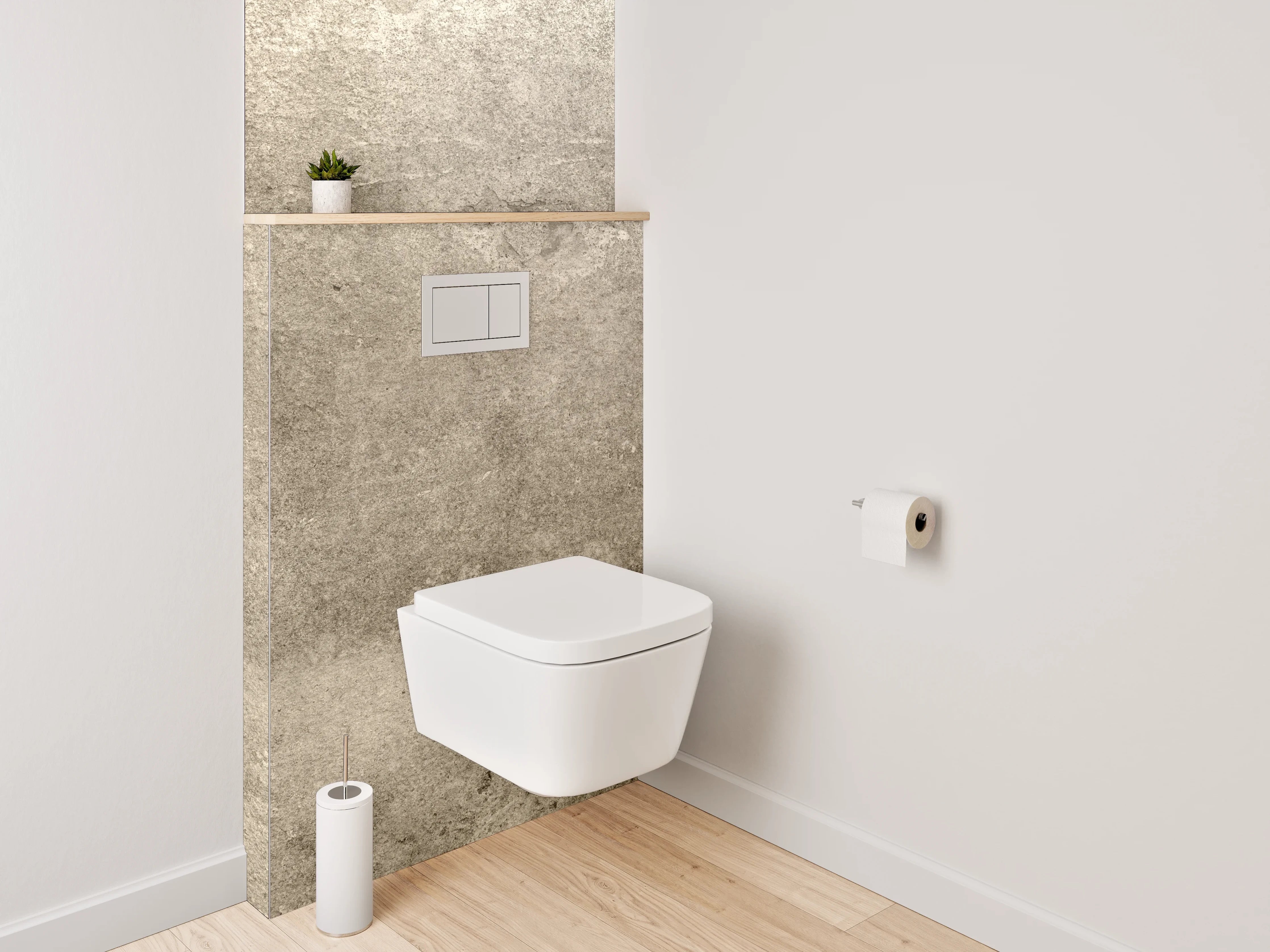 WC-Rückwand - Betonoptik Beige Grau Wanddekor
