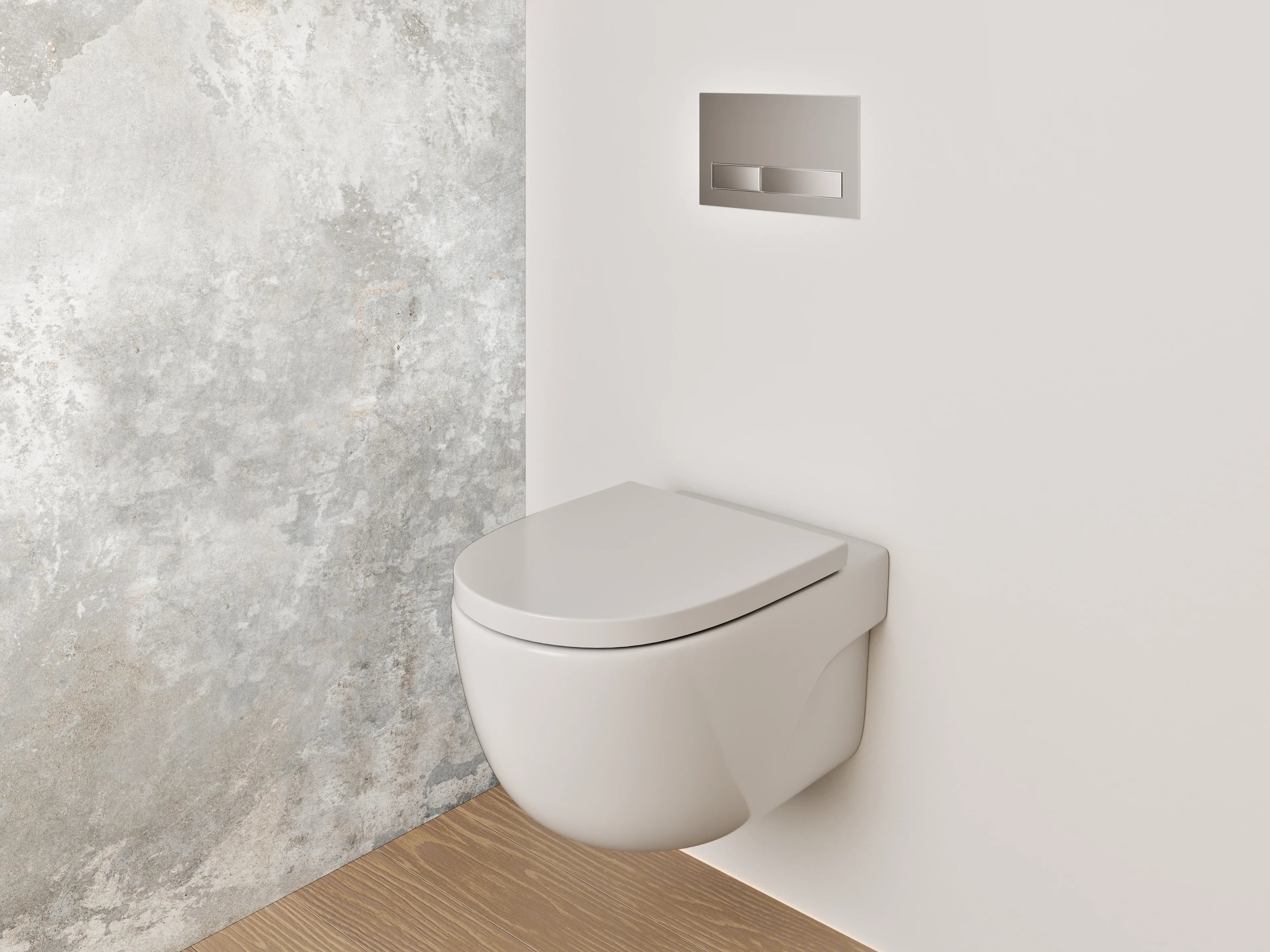 WC-Rückwand - Betonoptik Fliese Grau Weiß