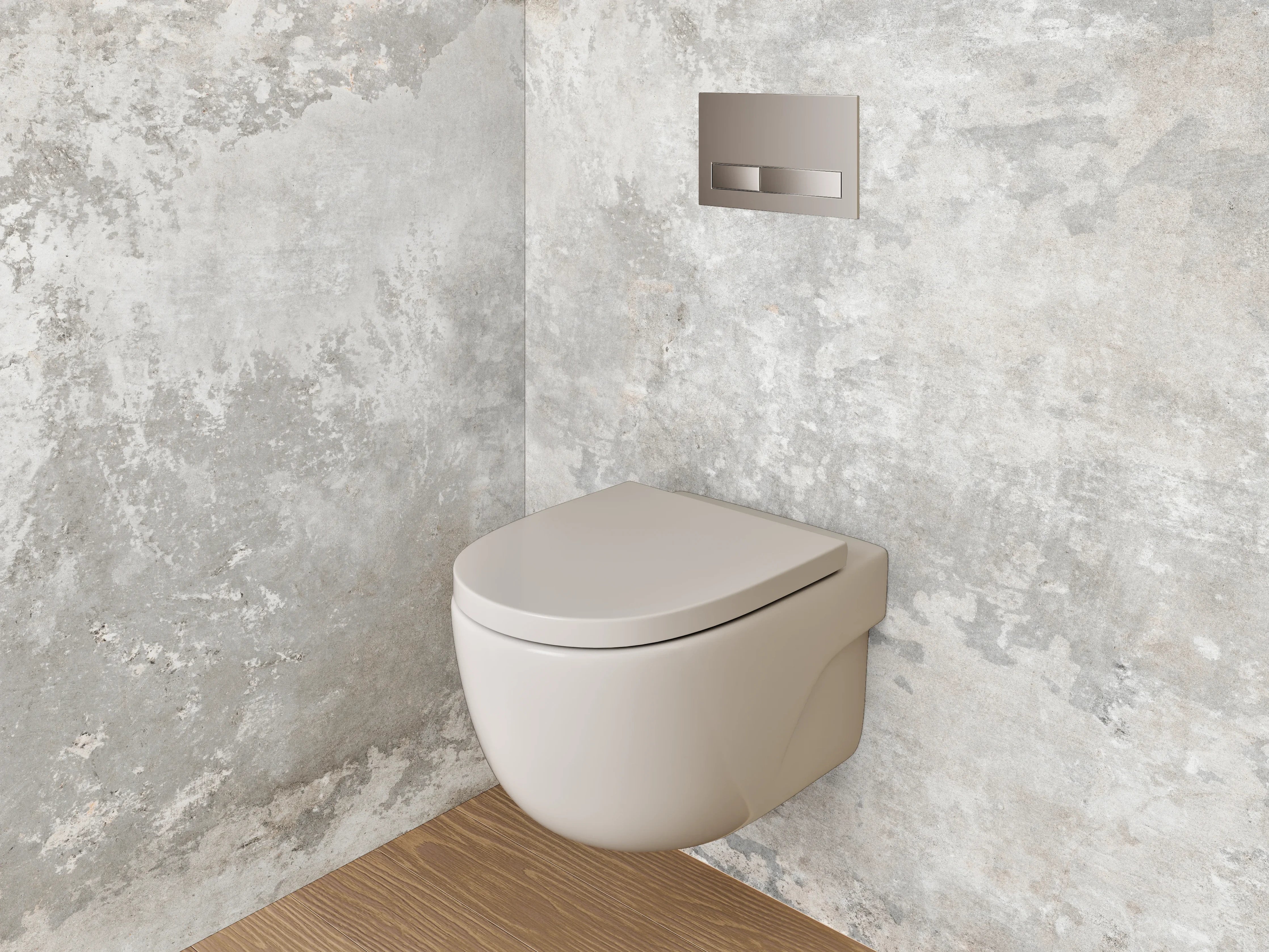 WC-Rückwand - Betonoptik Fliese Grau Weiß