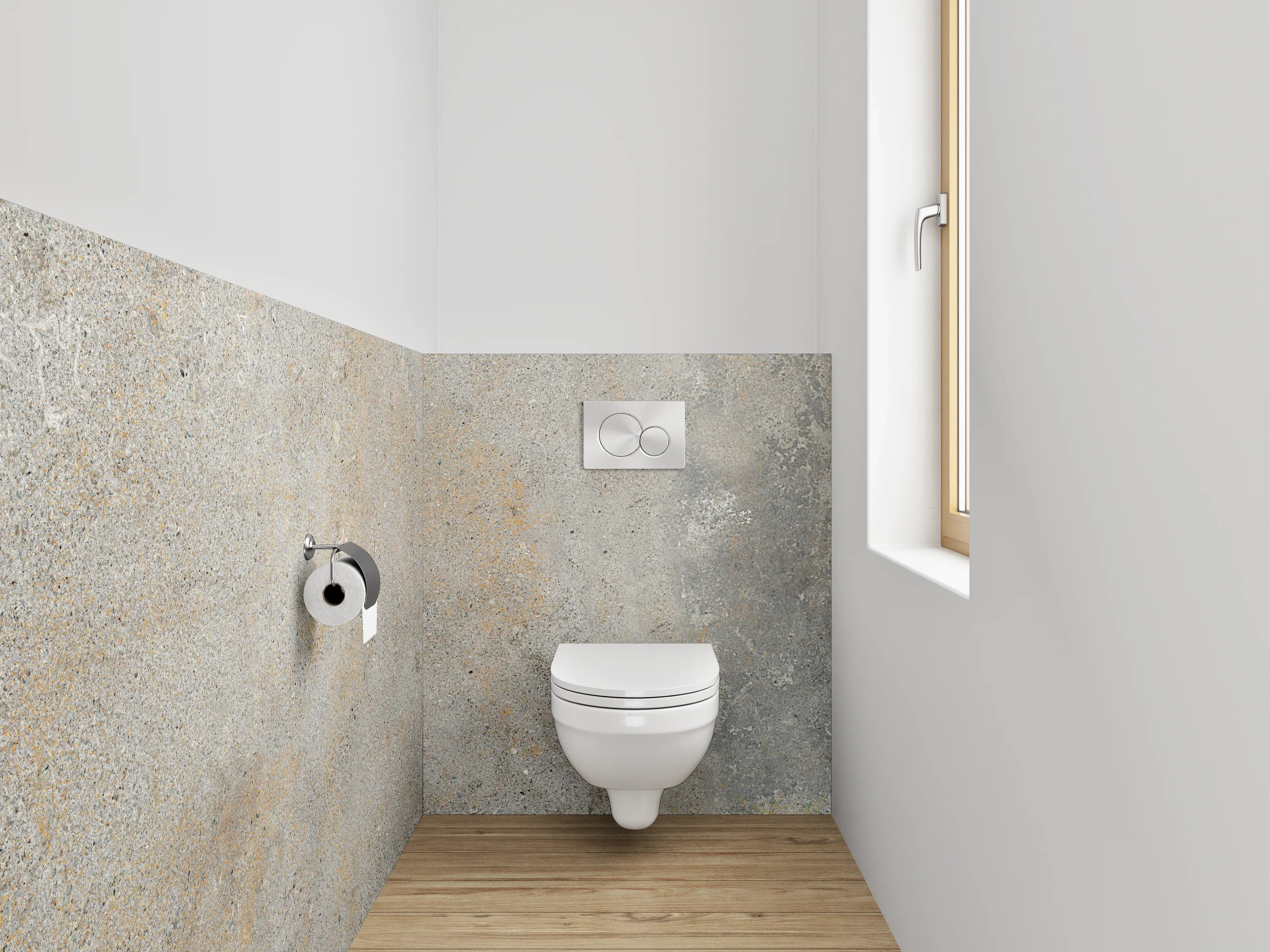 WC-Rückwand - Betonoptik Grau Beige Wandpaneel
