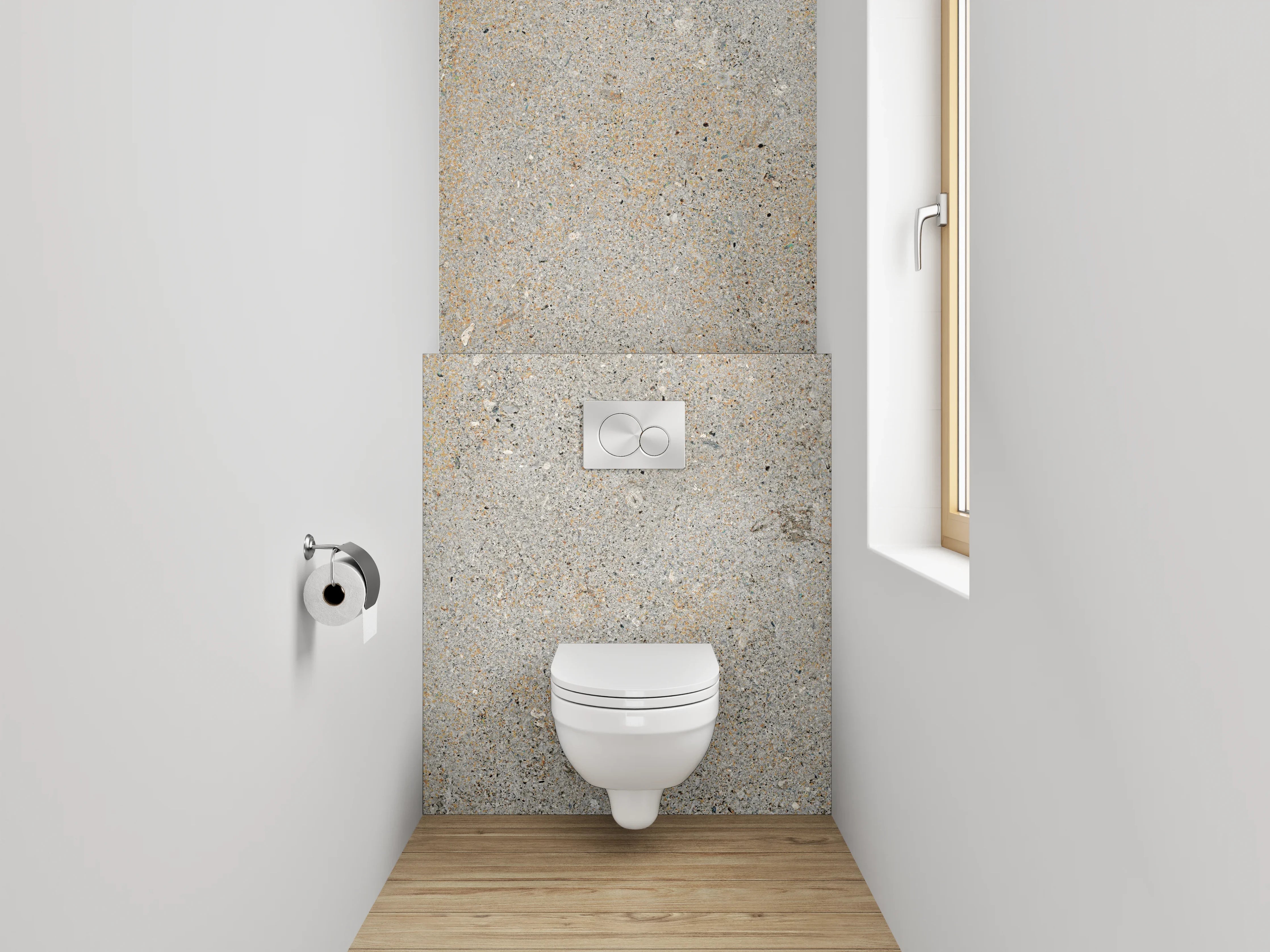 WC-Rückwand - Betonoptik Grau Beige Wandpaneel