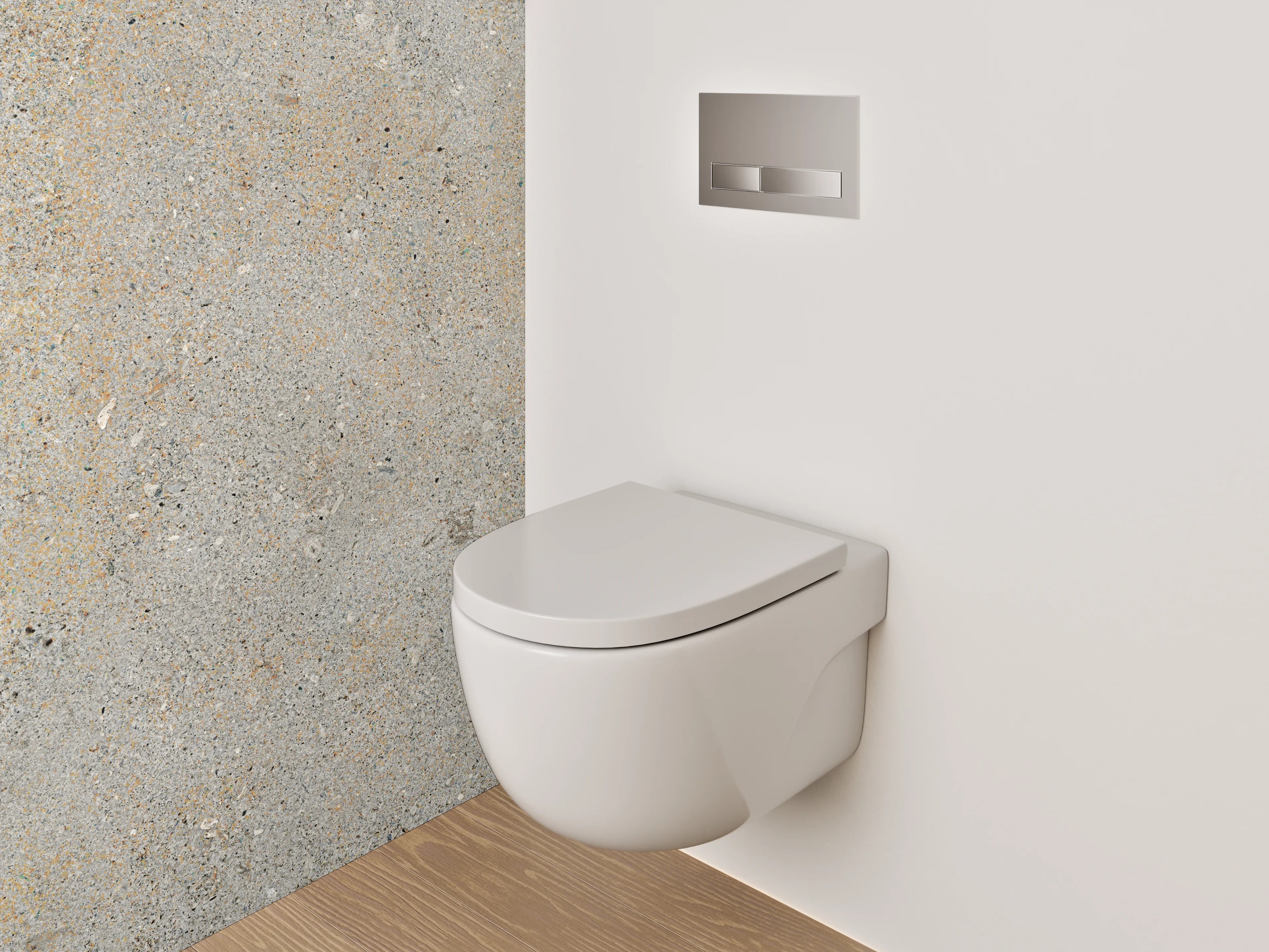 WC-Rückwand - Betonoptik Grau Beige Wandpaneel