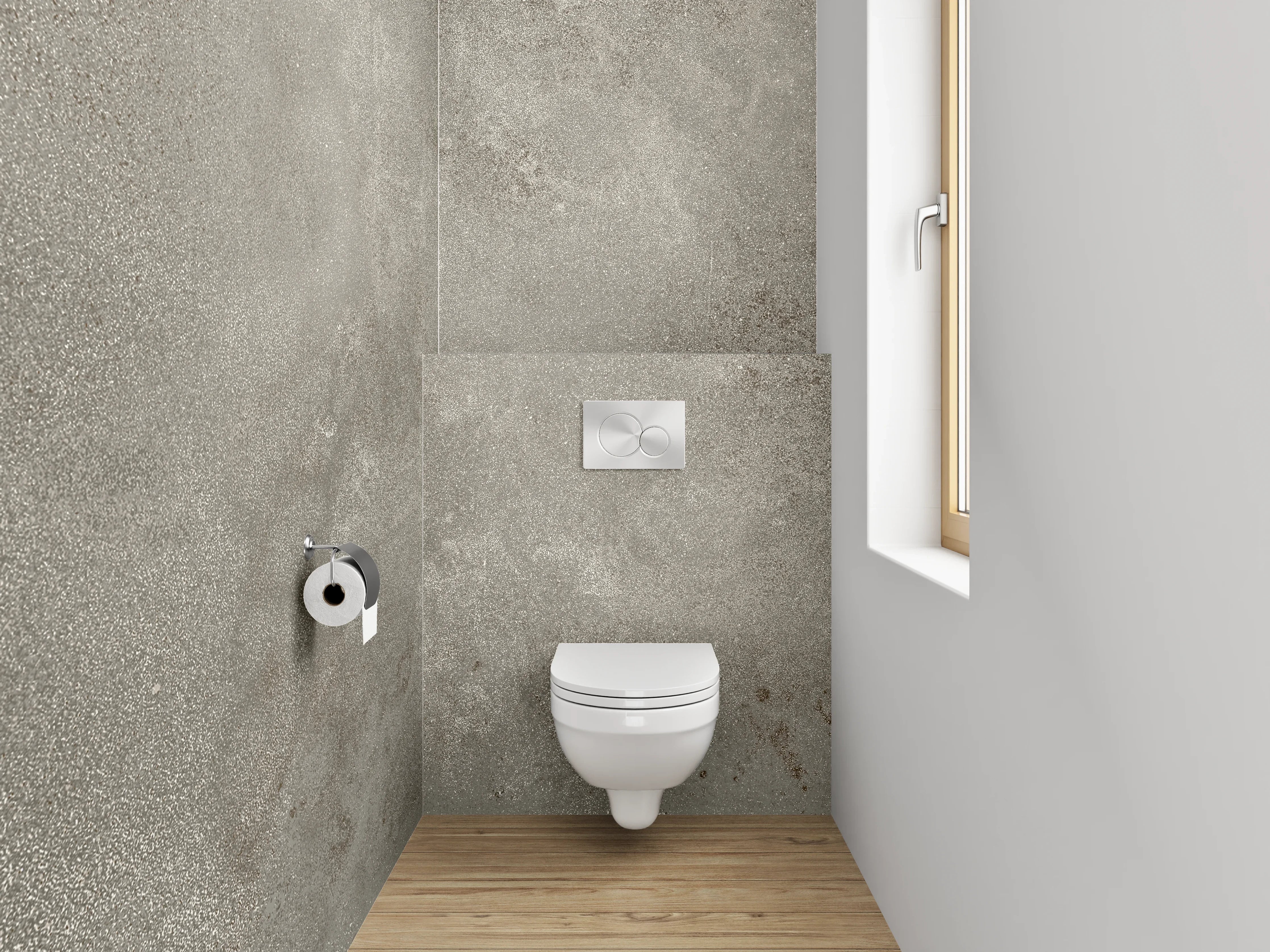 WC-Rückwand - Betonoptik Grau Fliese Modern