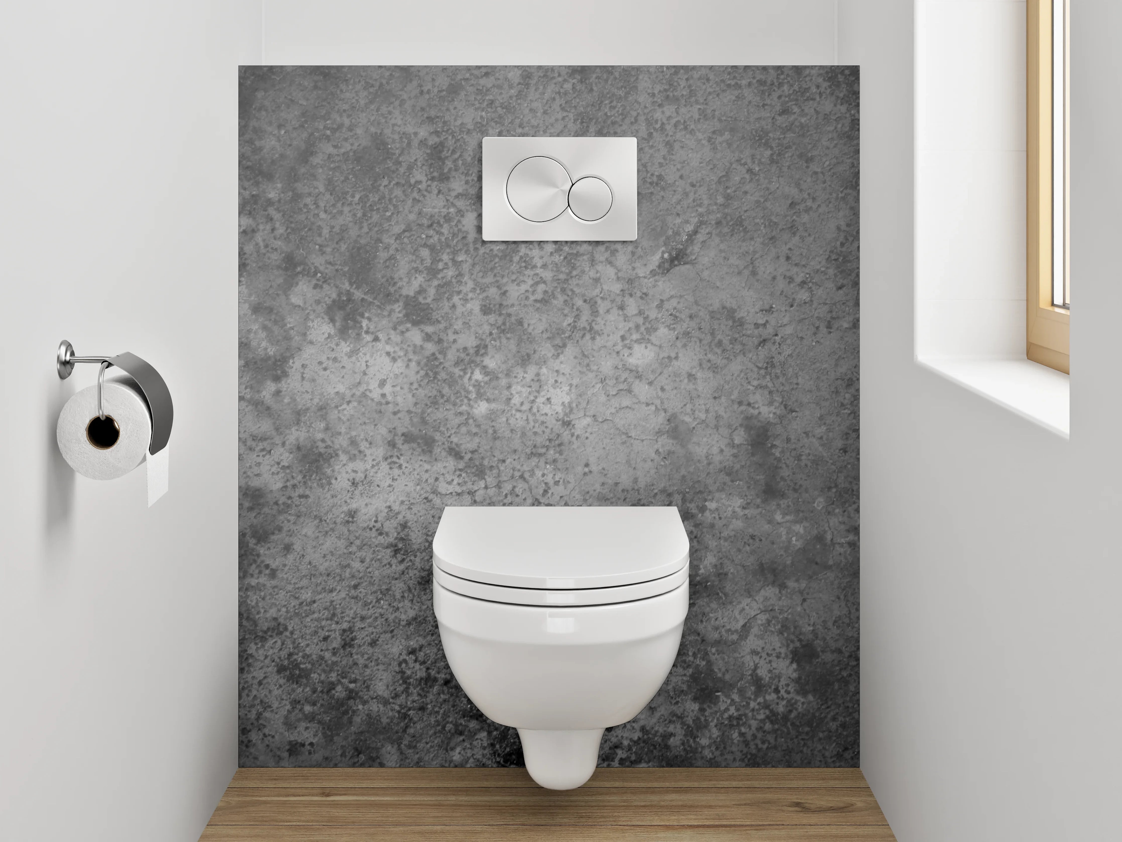 WC-Rückwand - Betonoptik Grau Wanddekor