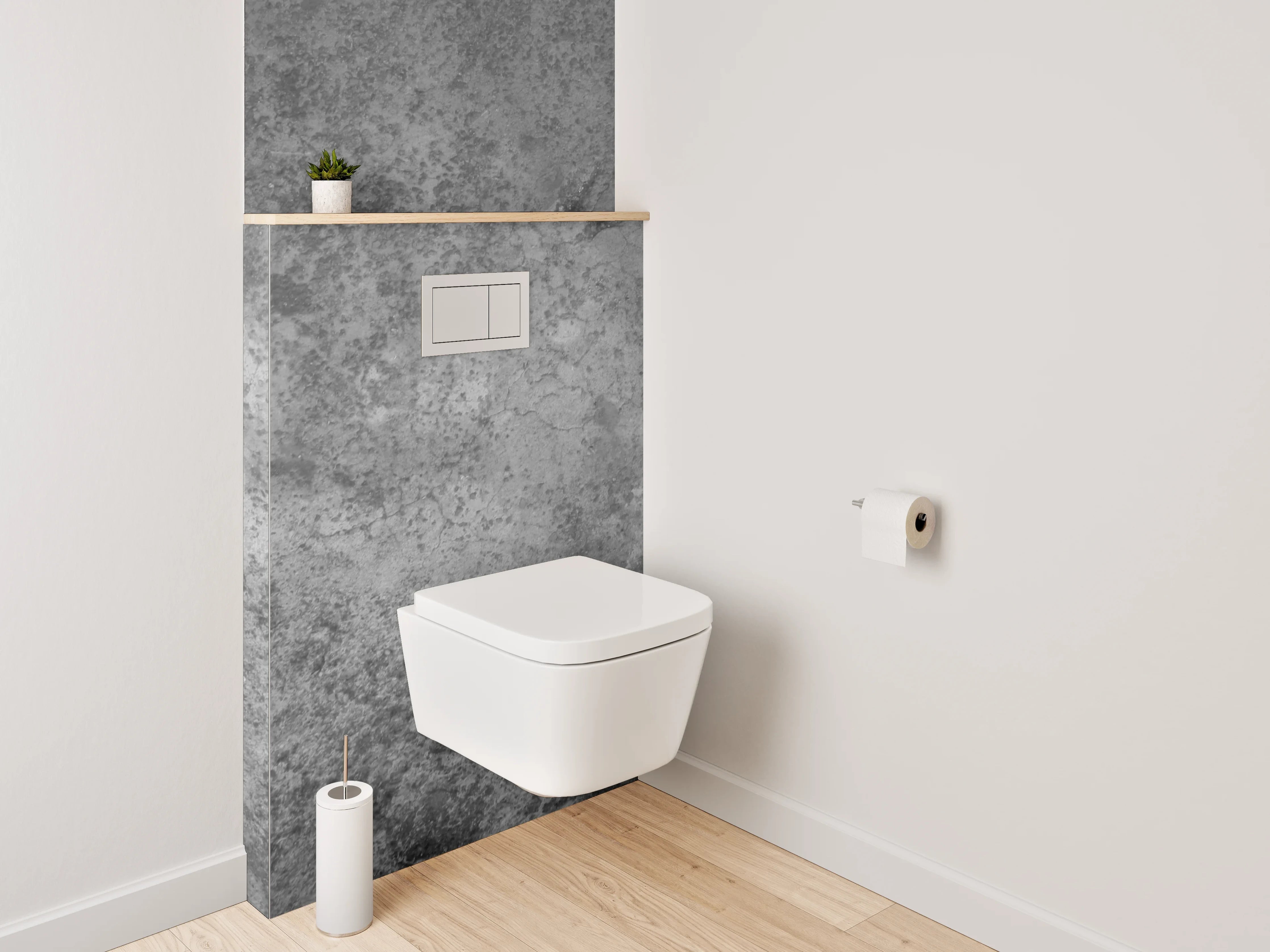 WC-Rückwand - Betonoptik Grau Wanddekor