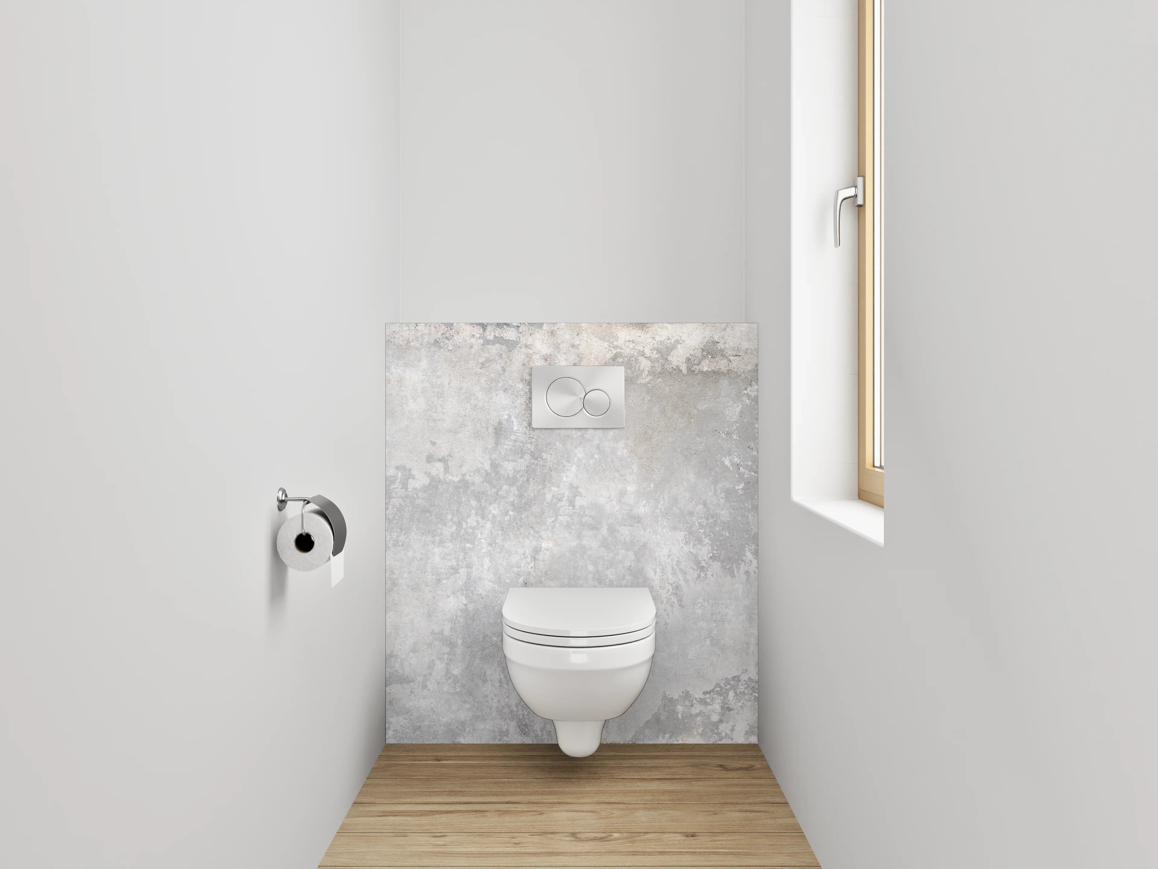 WC-Rückwand - Betonoptik Grau Weiß Fliese