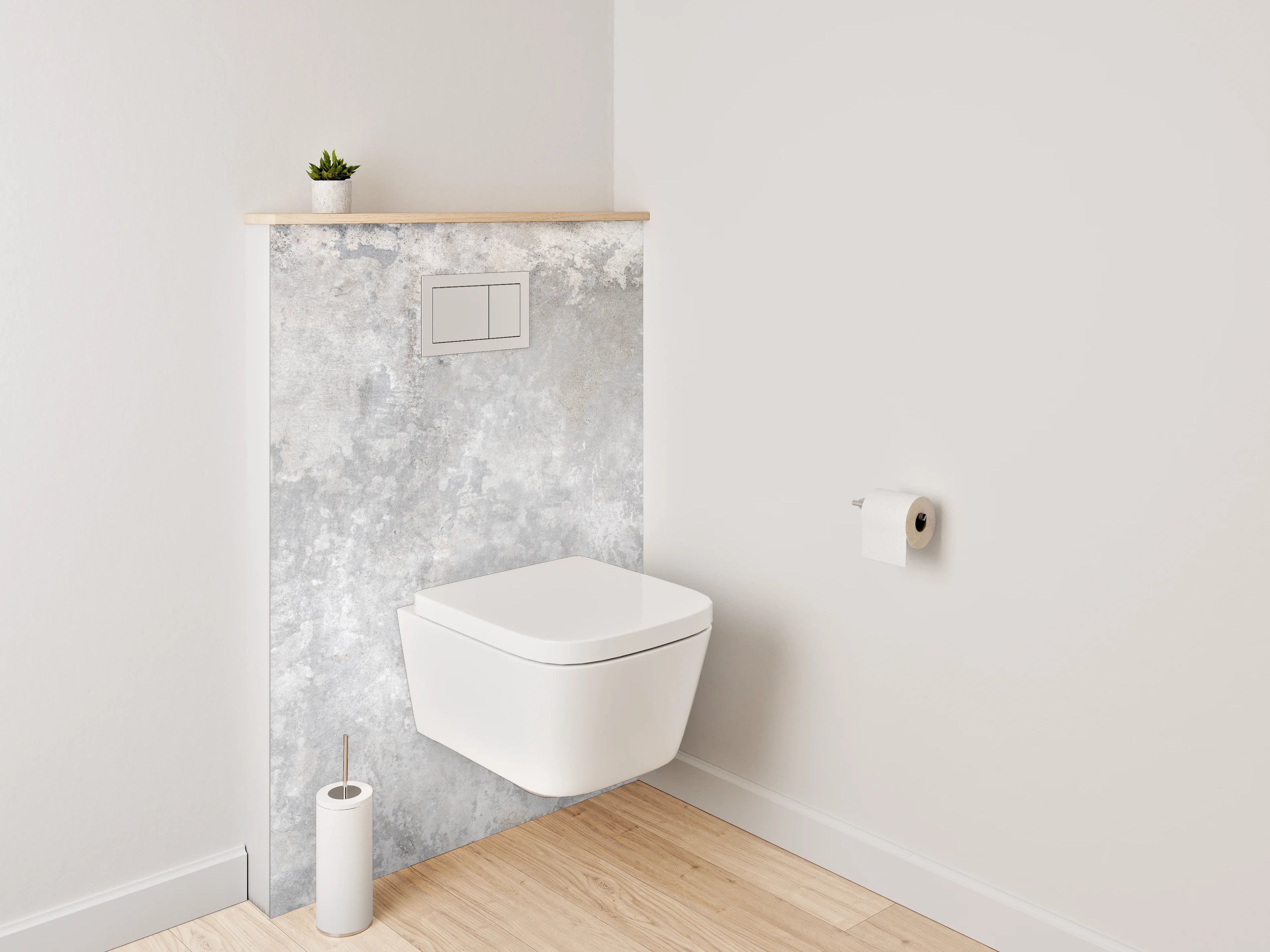 WC-Rückwand - Betonoptik Grau Weiß Fliese