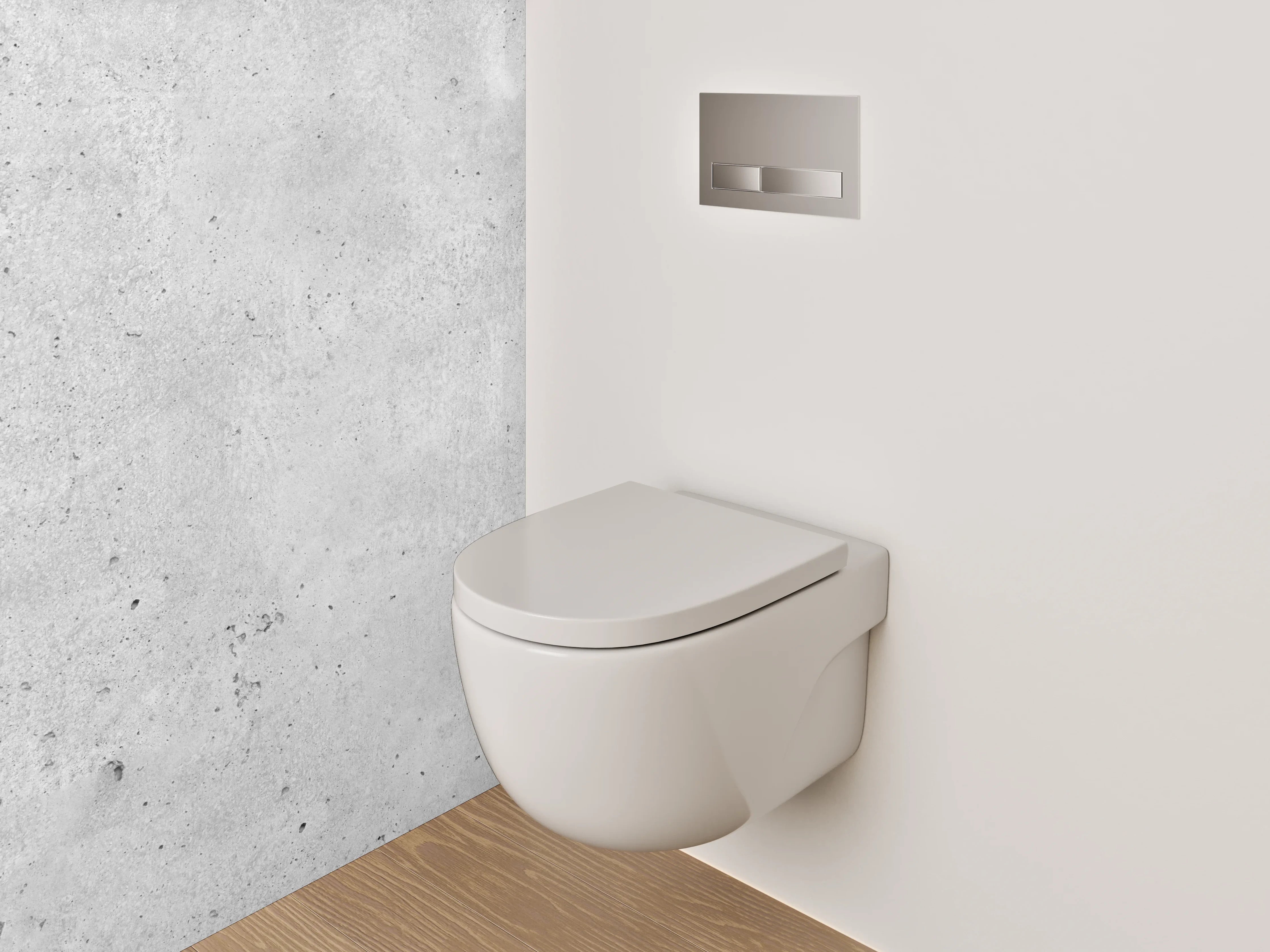 WC-Rückwand - Betonoptik Grau Weiß Minimalistisch