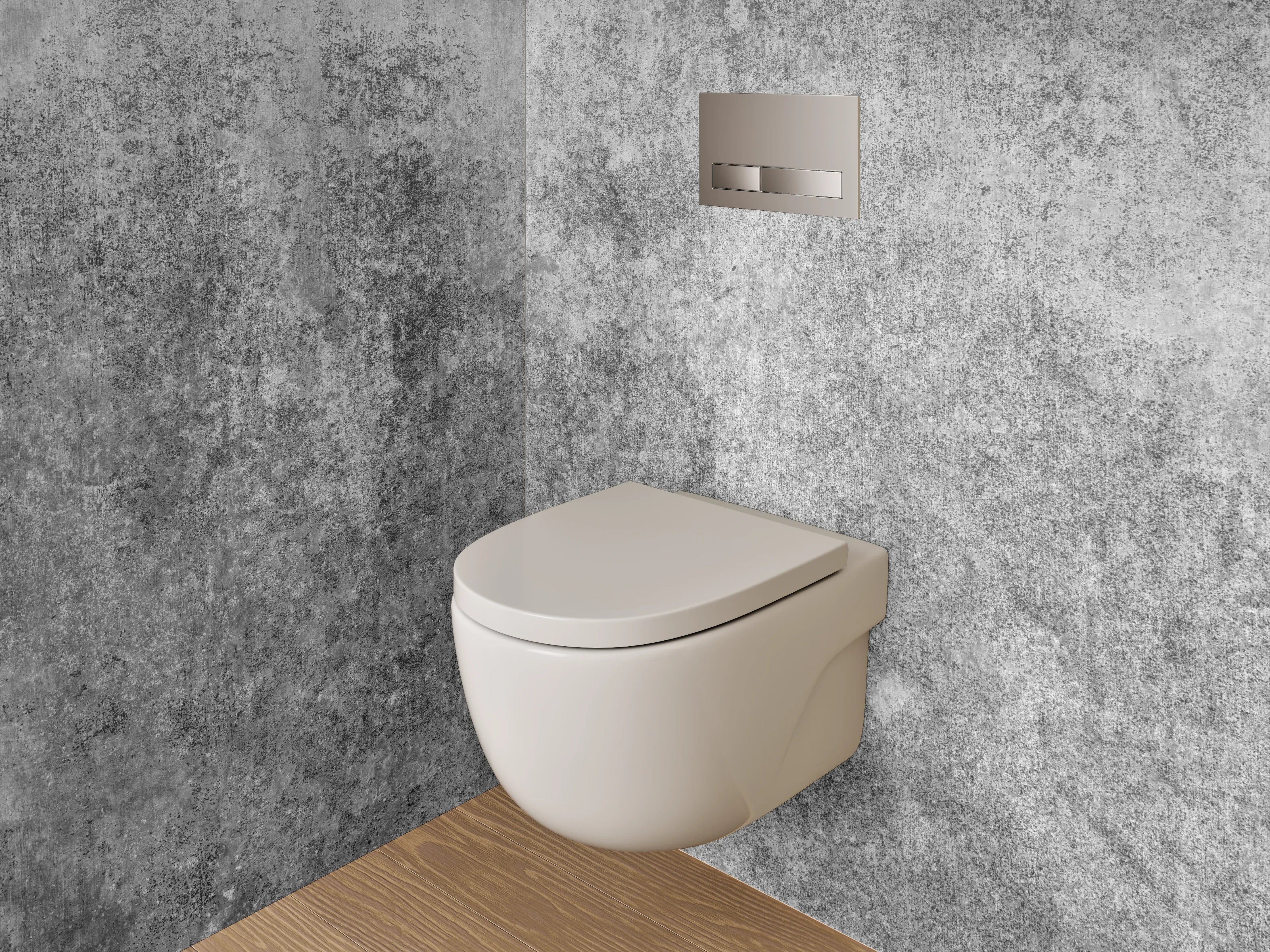 WC-Rückwand - Betonoptik Grau Weiß Wandbild