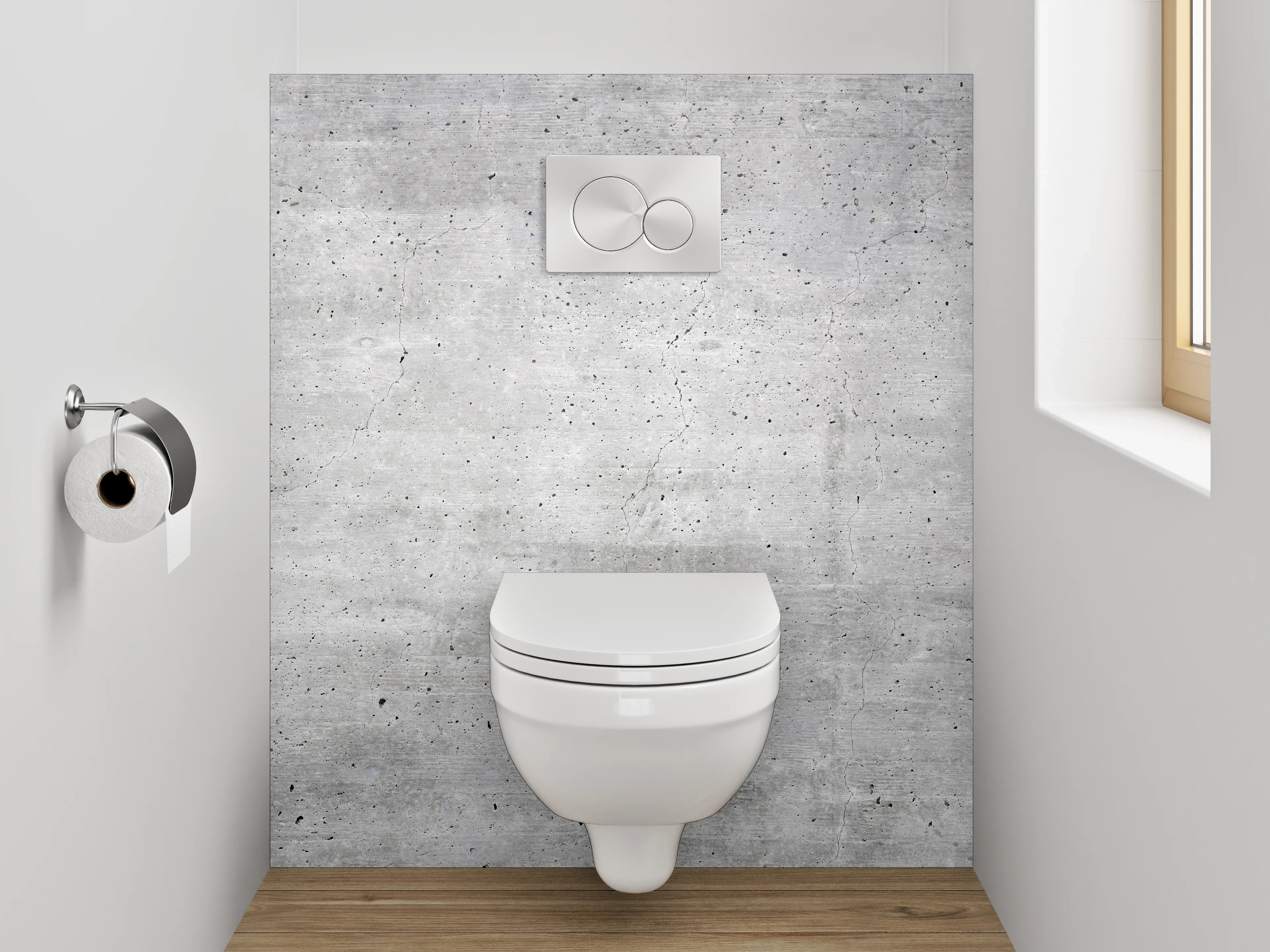WC-Rückwand - Betonoptik Grau Weiß – Modern & Zeitlos