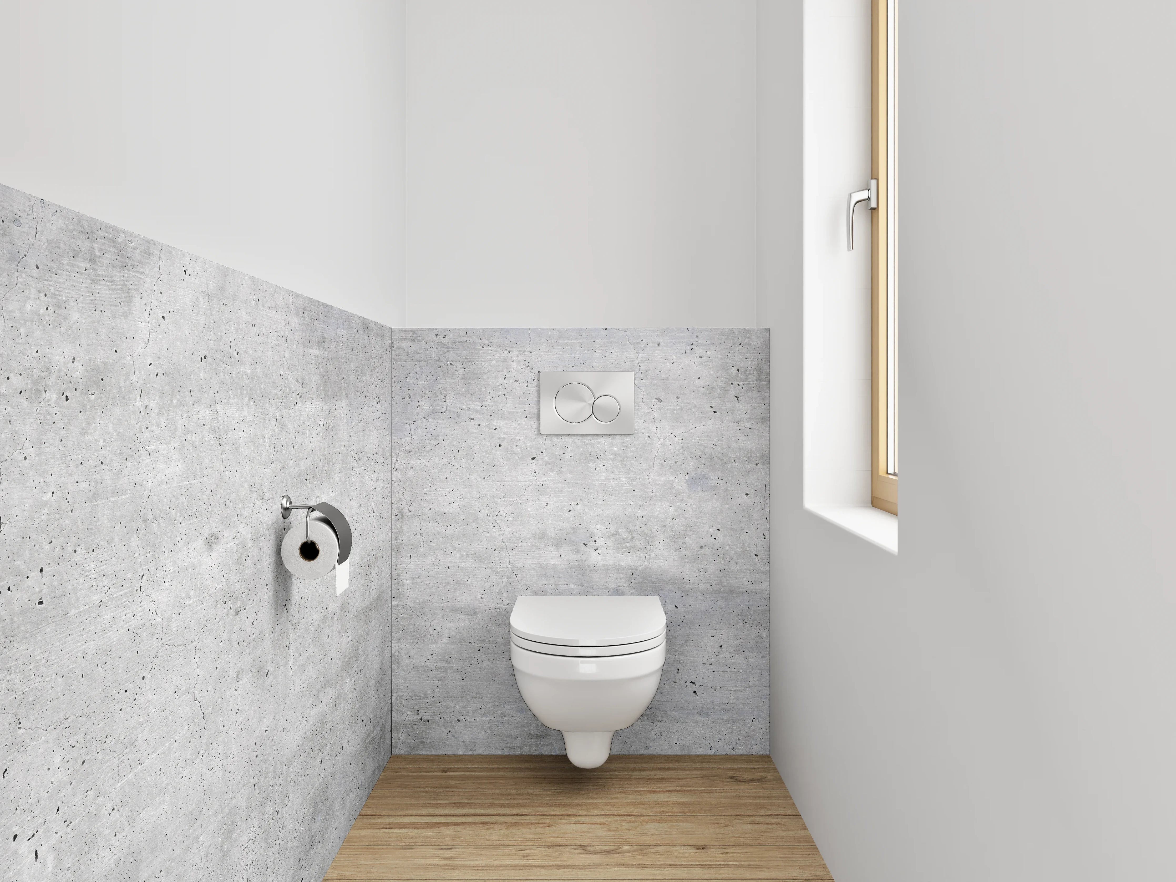 WC-Rückwand - Betonoptik Grau Weiß – Modern & Zeitlos