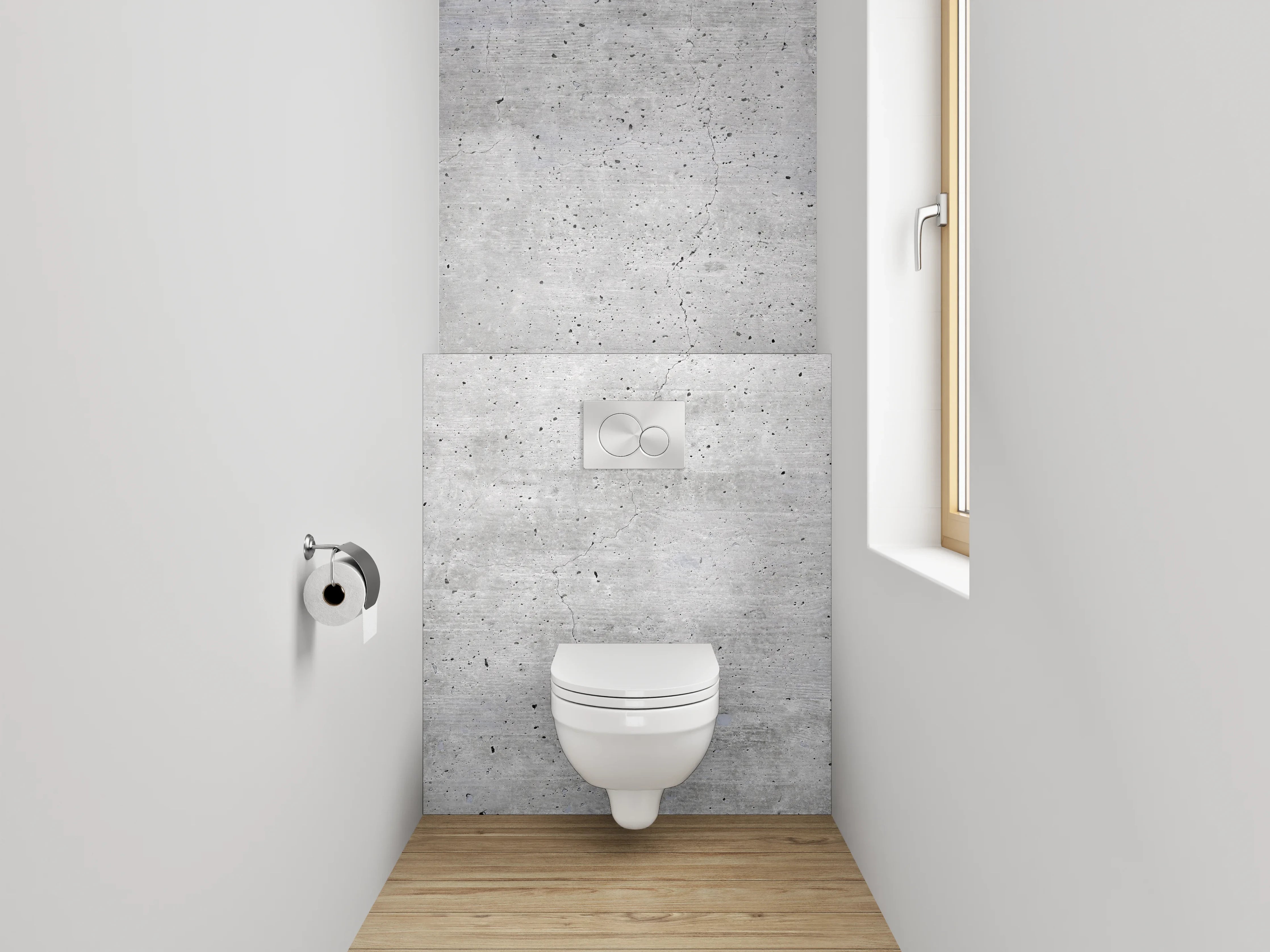 WC-Rückwand - Betonoptik Grau Weiß – Modern & Zeitlos