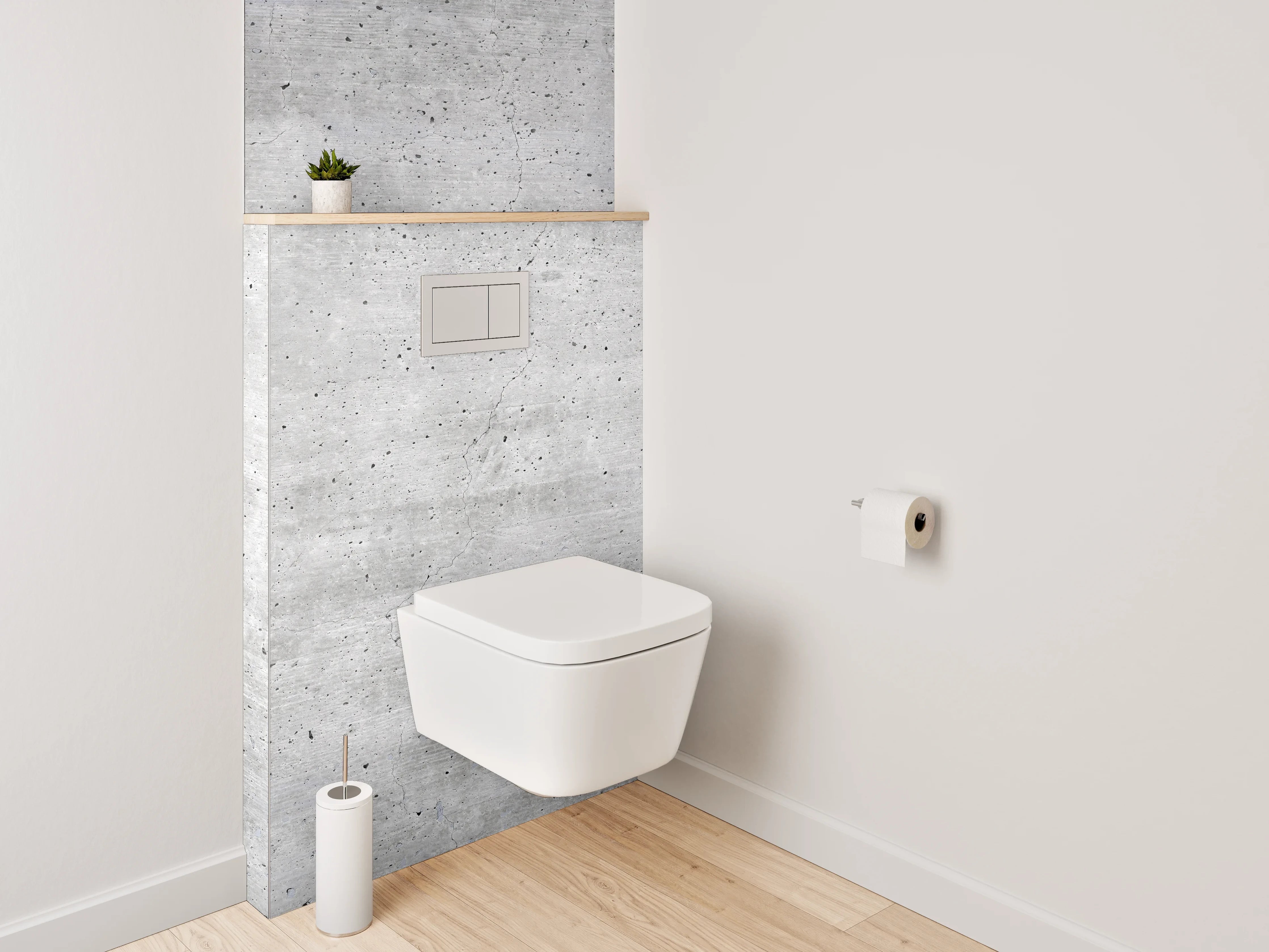 WC-Rückwand - Betonoptik Grau Weiß – Modern & Zeitlos