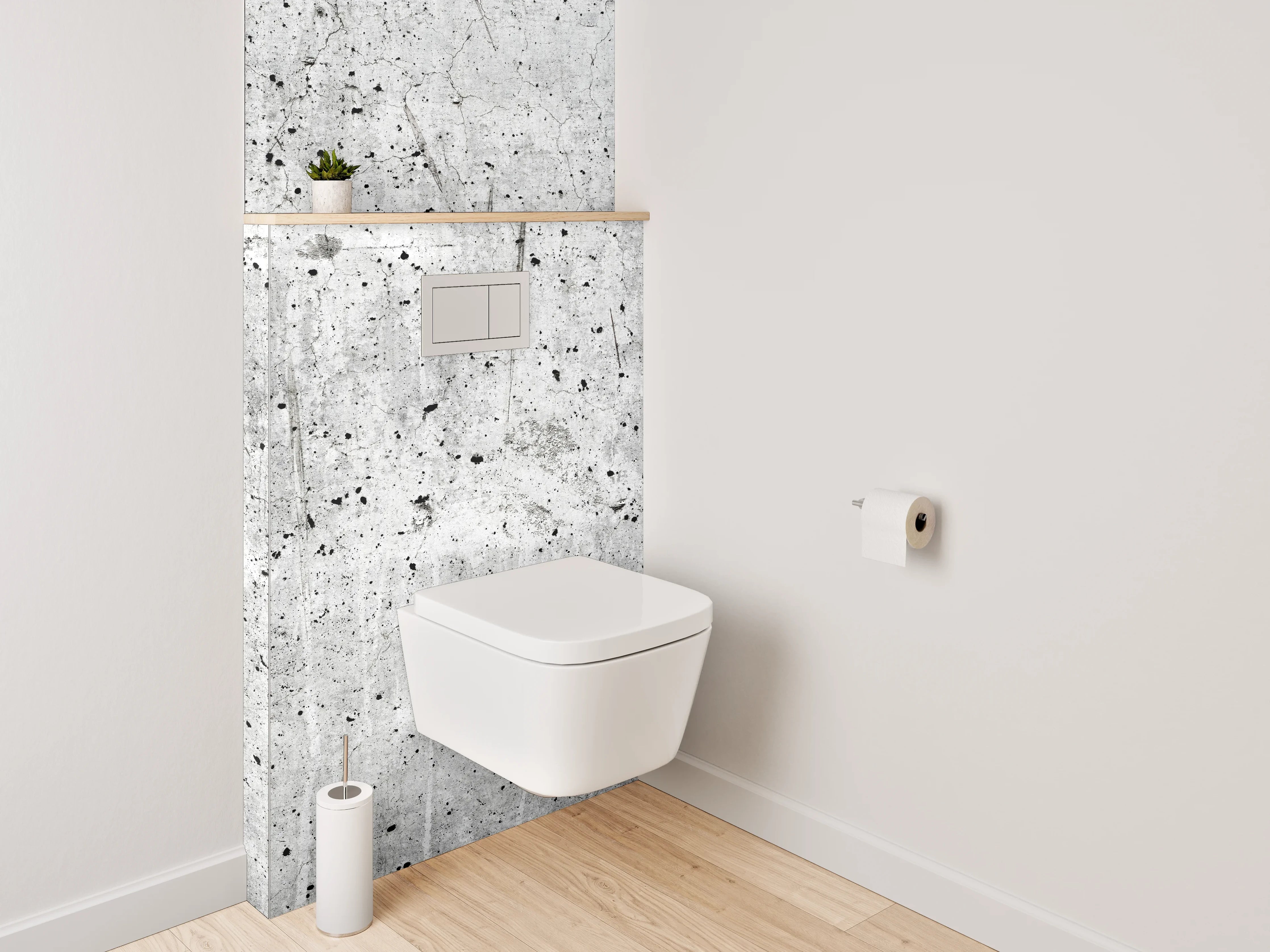 WC-Rückwand - Betonoptik Wand Verkleidung Grau Weiß