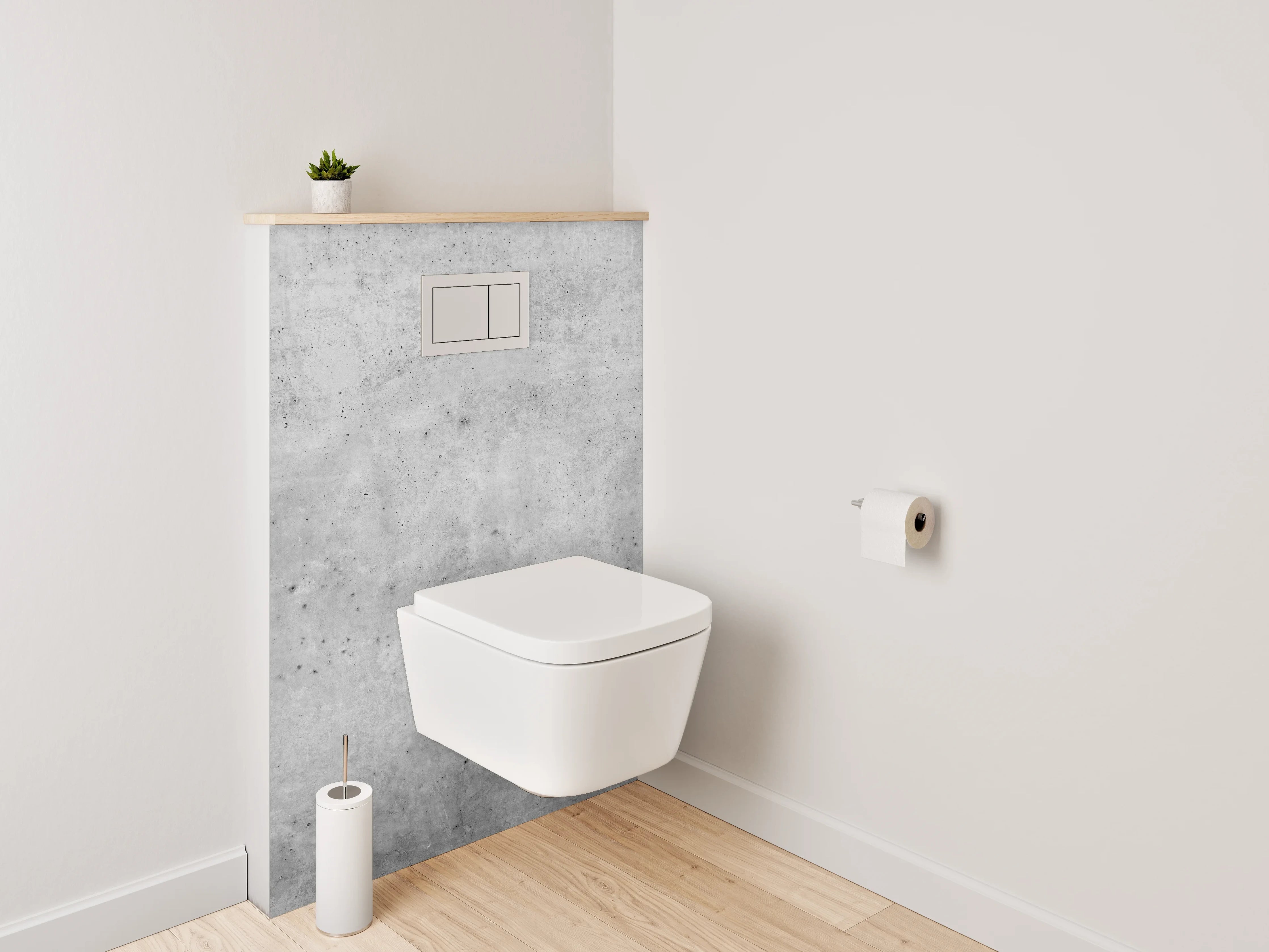 WC-Rückwand - Betonoptik Wand – Weiß Grau Modern
