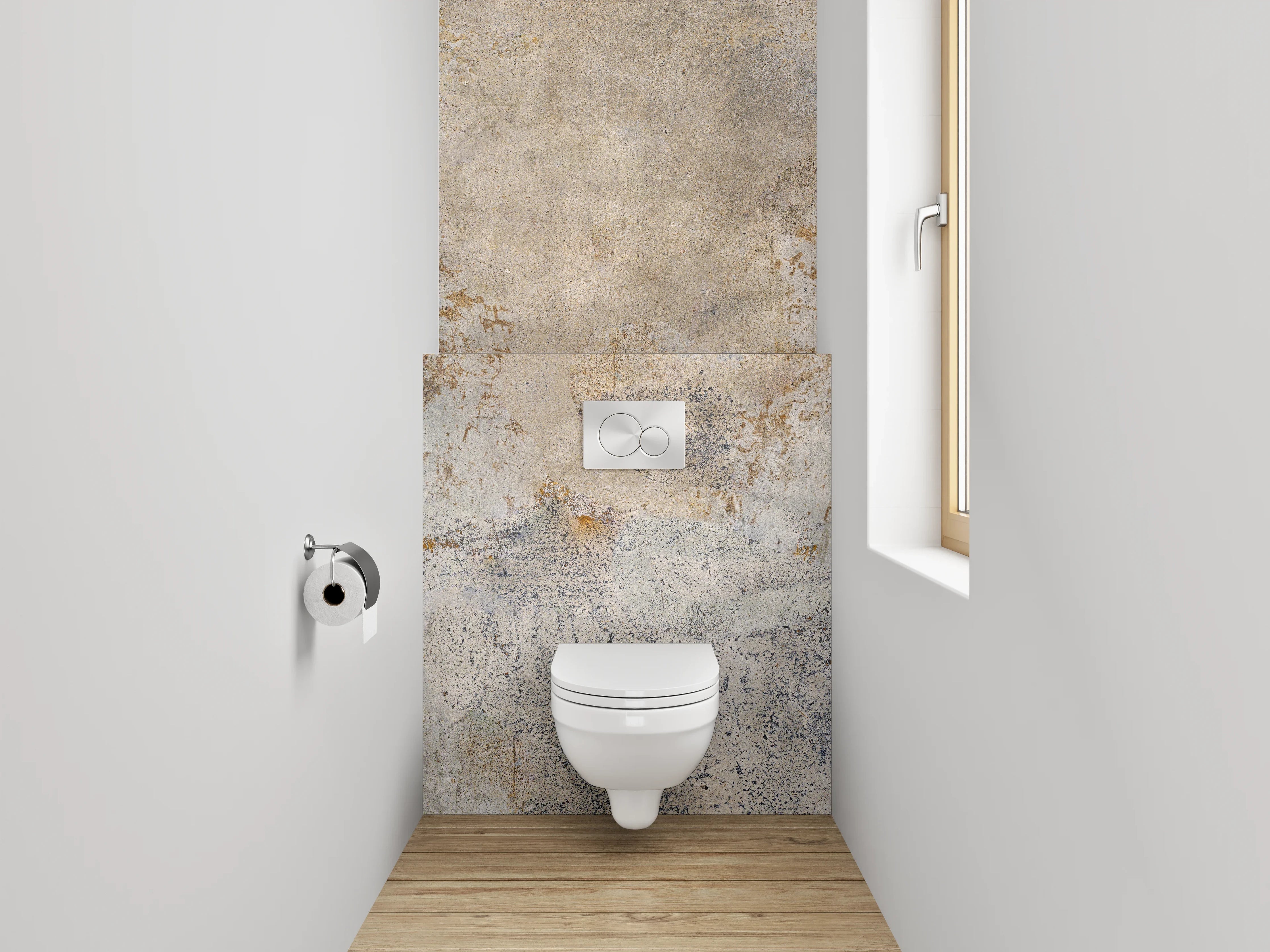 WC-Rückwand - Betonoptik Wanddekor Grau Beige