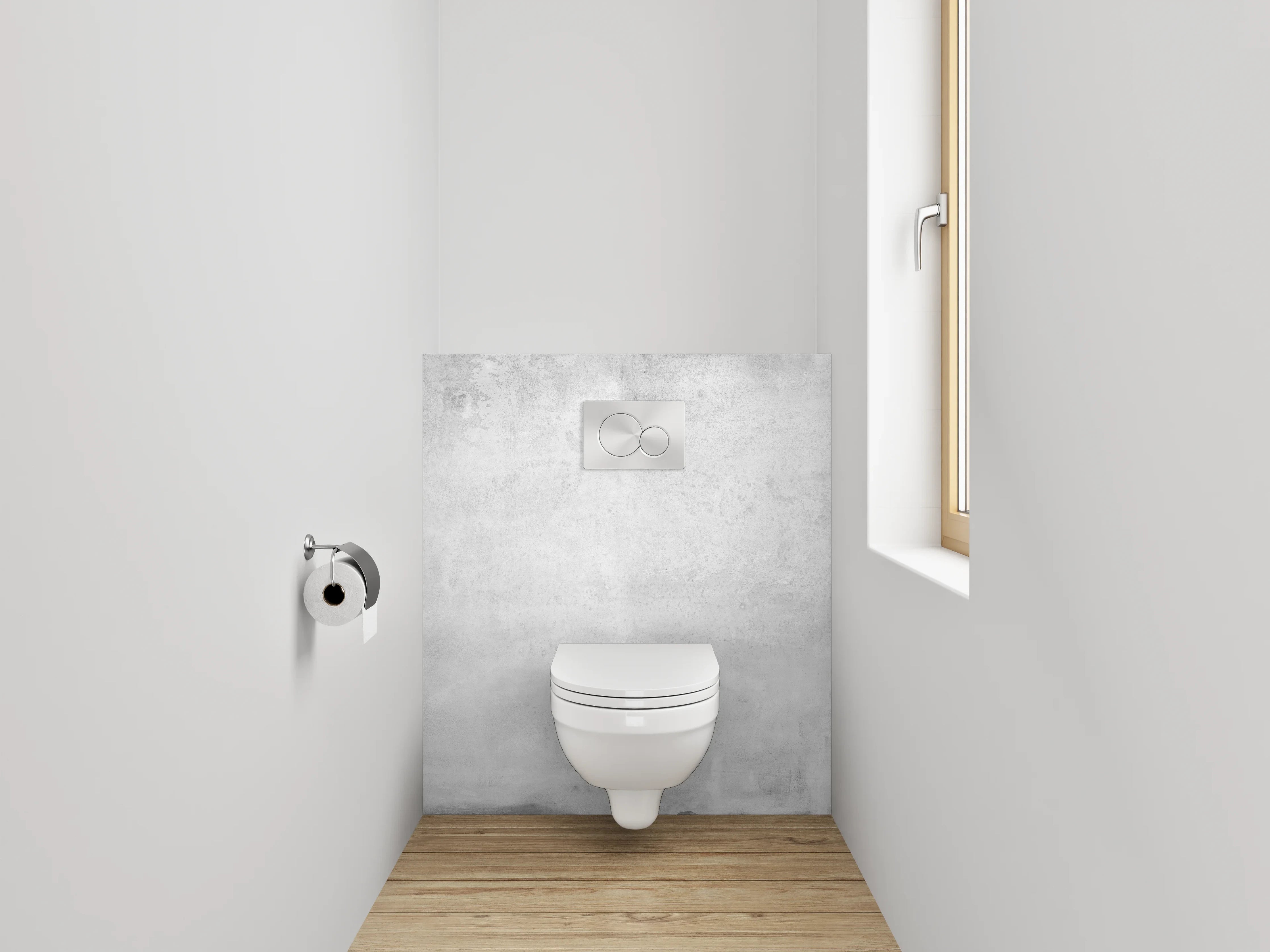 WC-Rückwand - Betonoptik Wandpaneel Weiß Grau