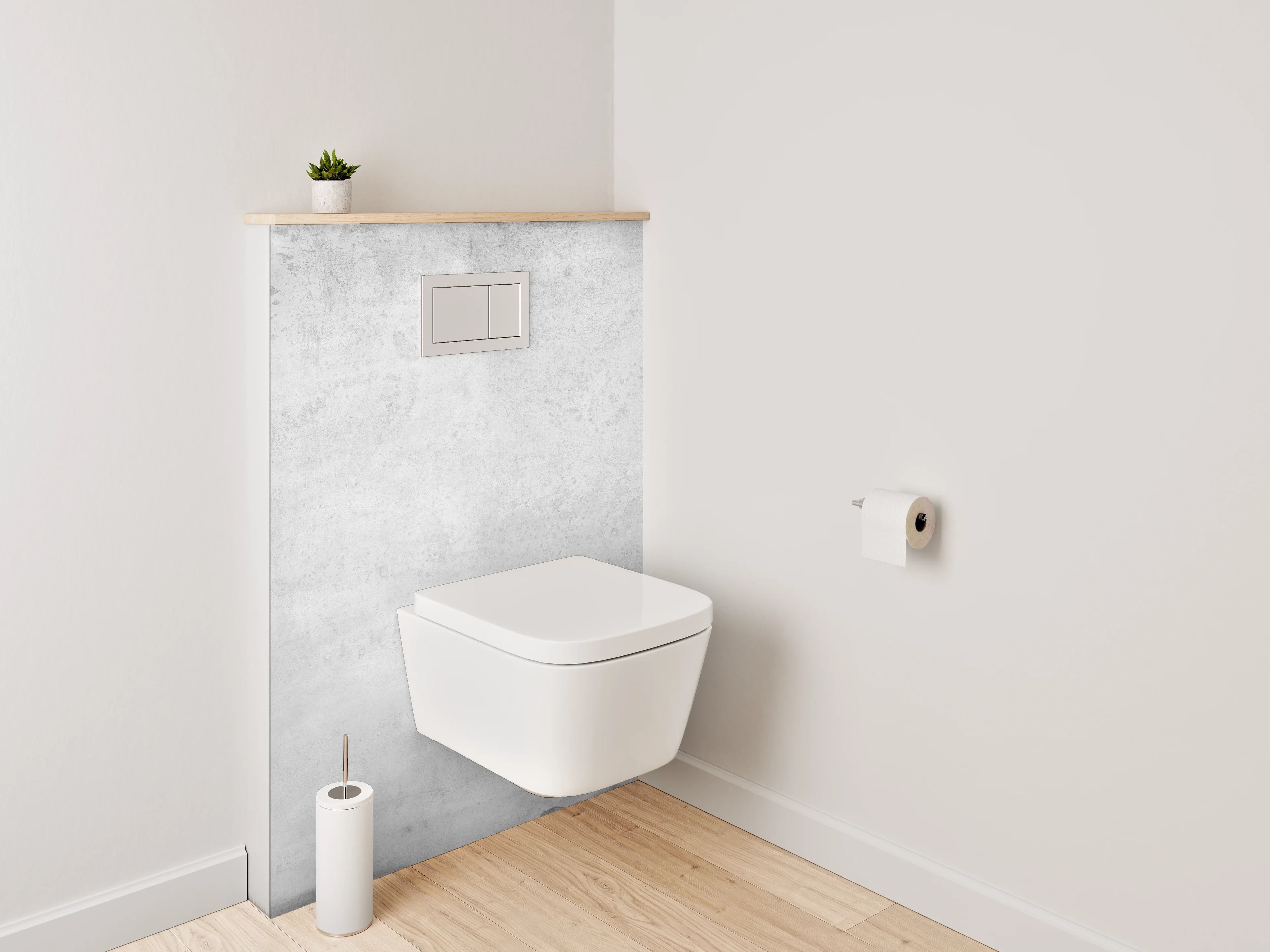 WC-Rückwand - Betonoptik Wandpaneel Weiß Grau