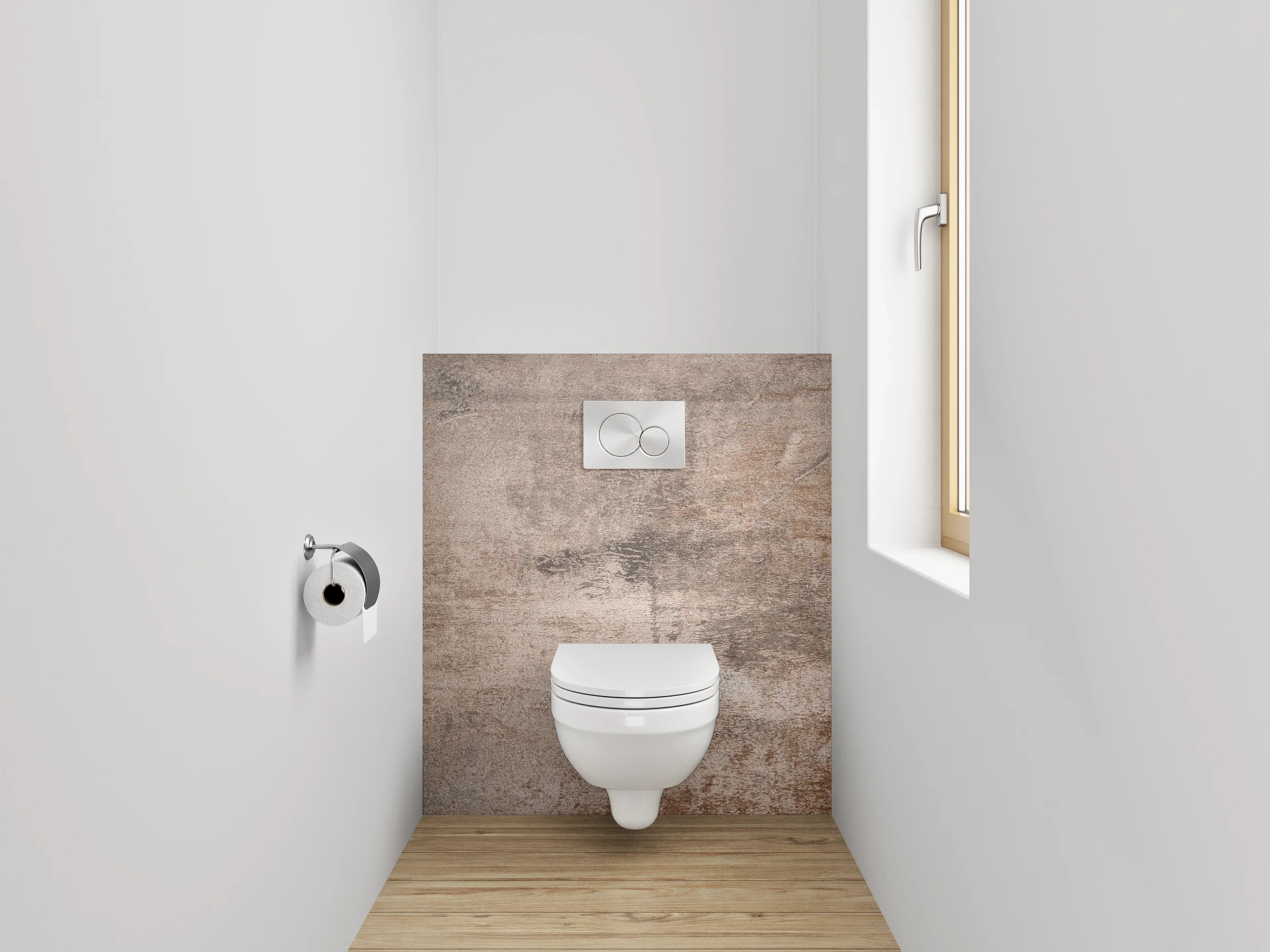 WC-Rückwand - Betonoptik Wandpanel Braun-Grau
