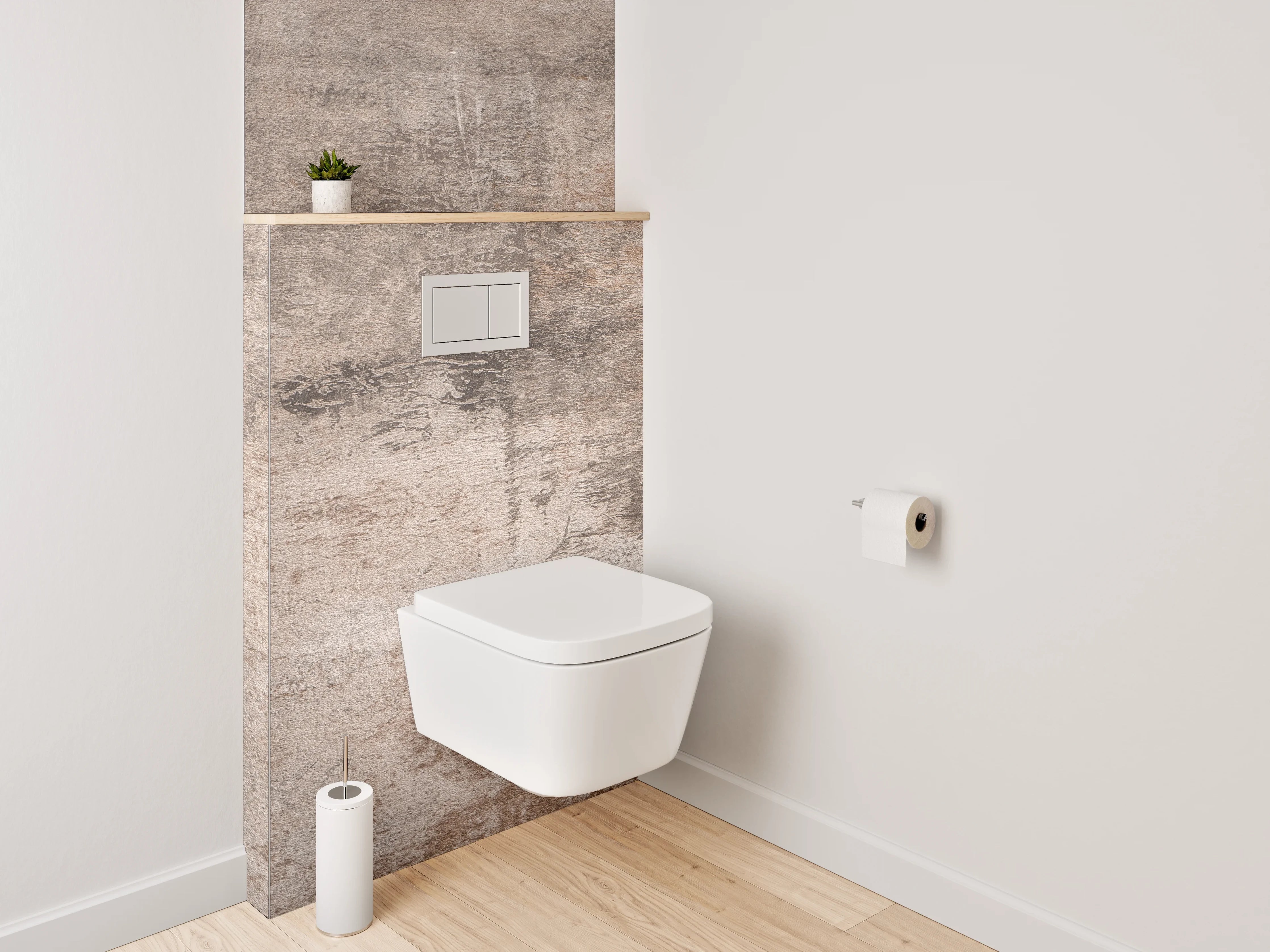 WC-Rückwand - Betonoptik Wandpanel Braun-Grau