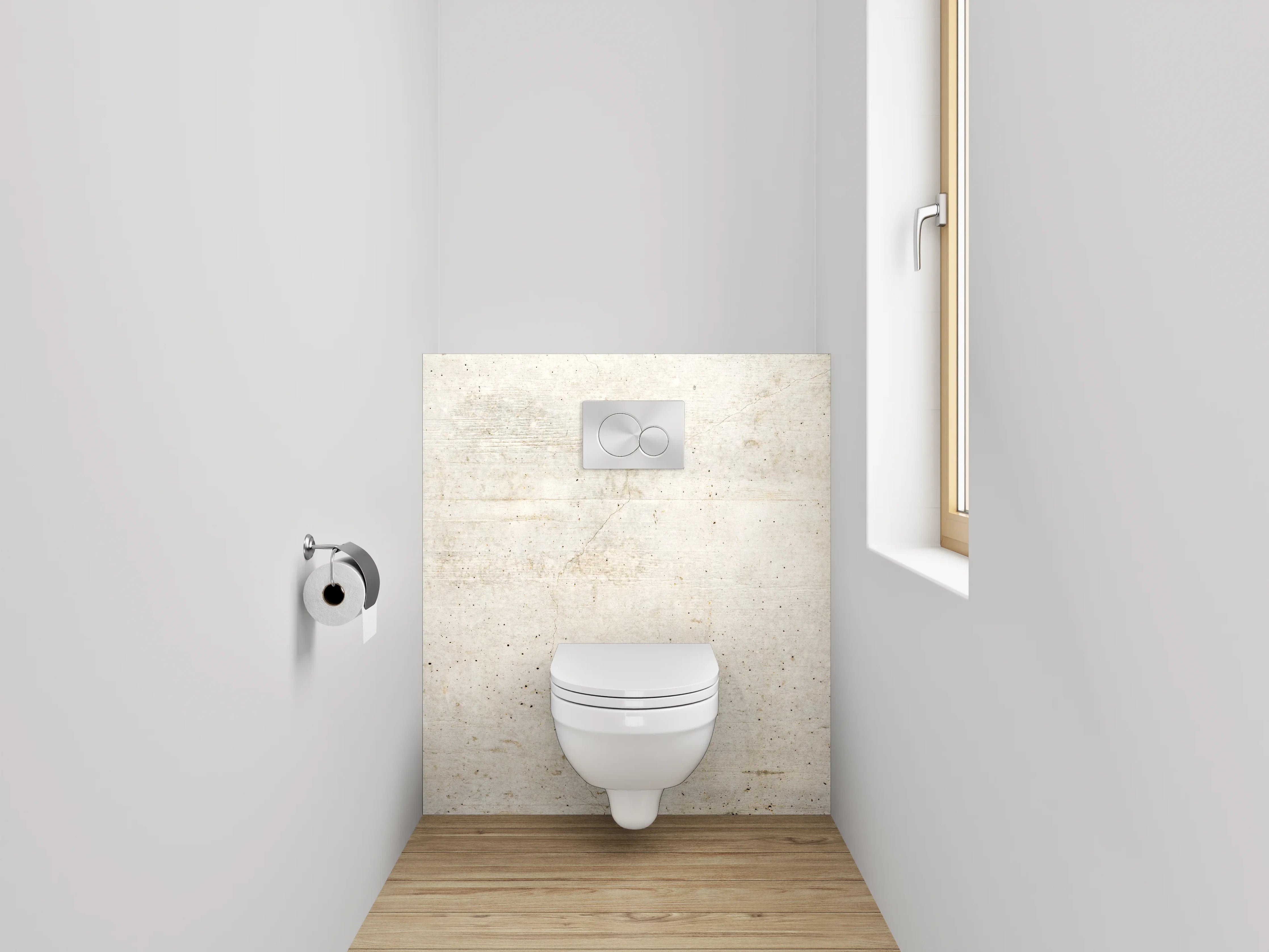 WC-Rückwand - Betonoptik Wandpanel Weiß Grau