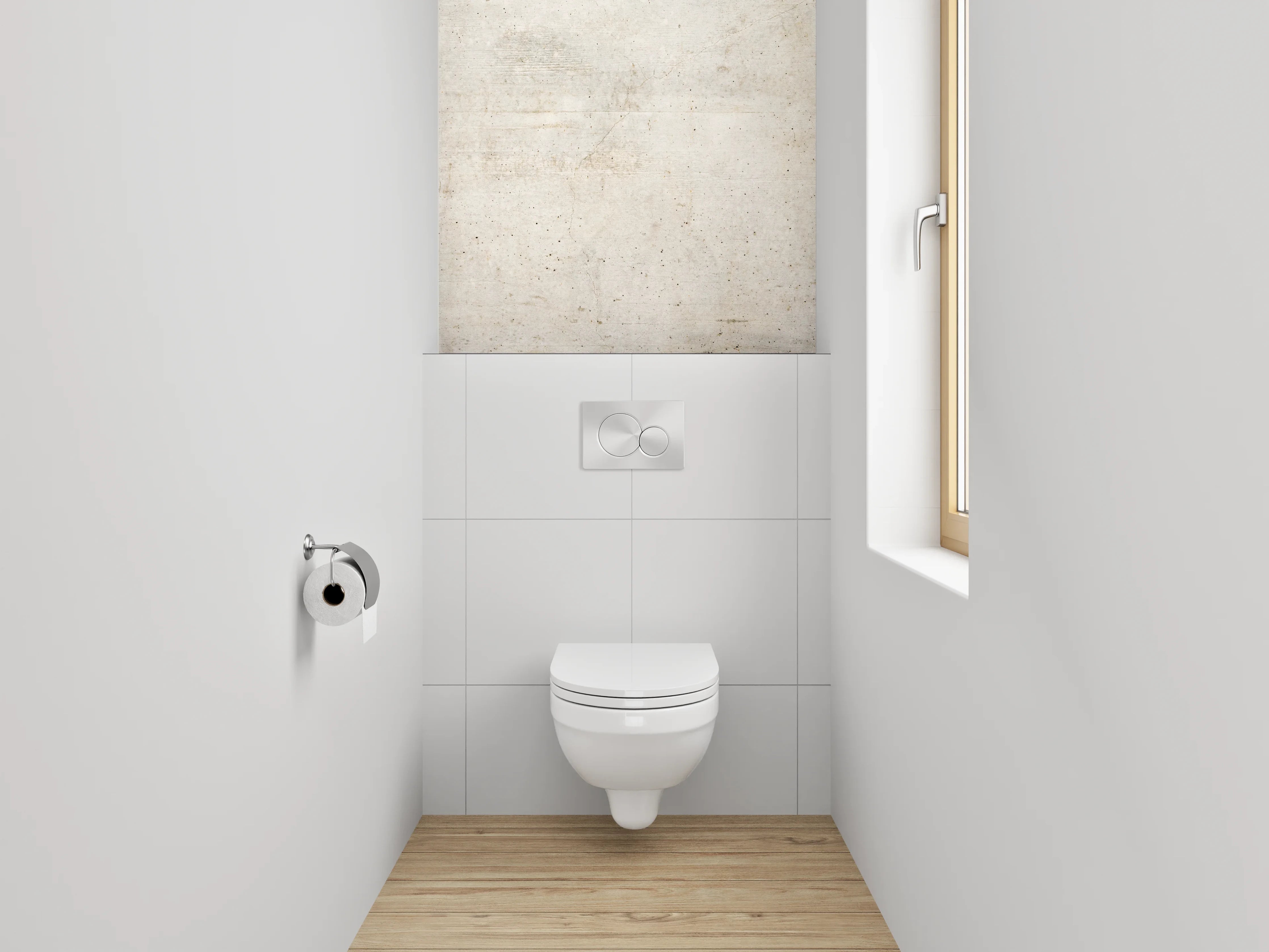 WC-Rückwand - Betonoptik Wandpanel Weiß Grau